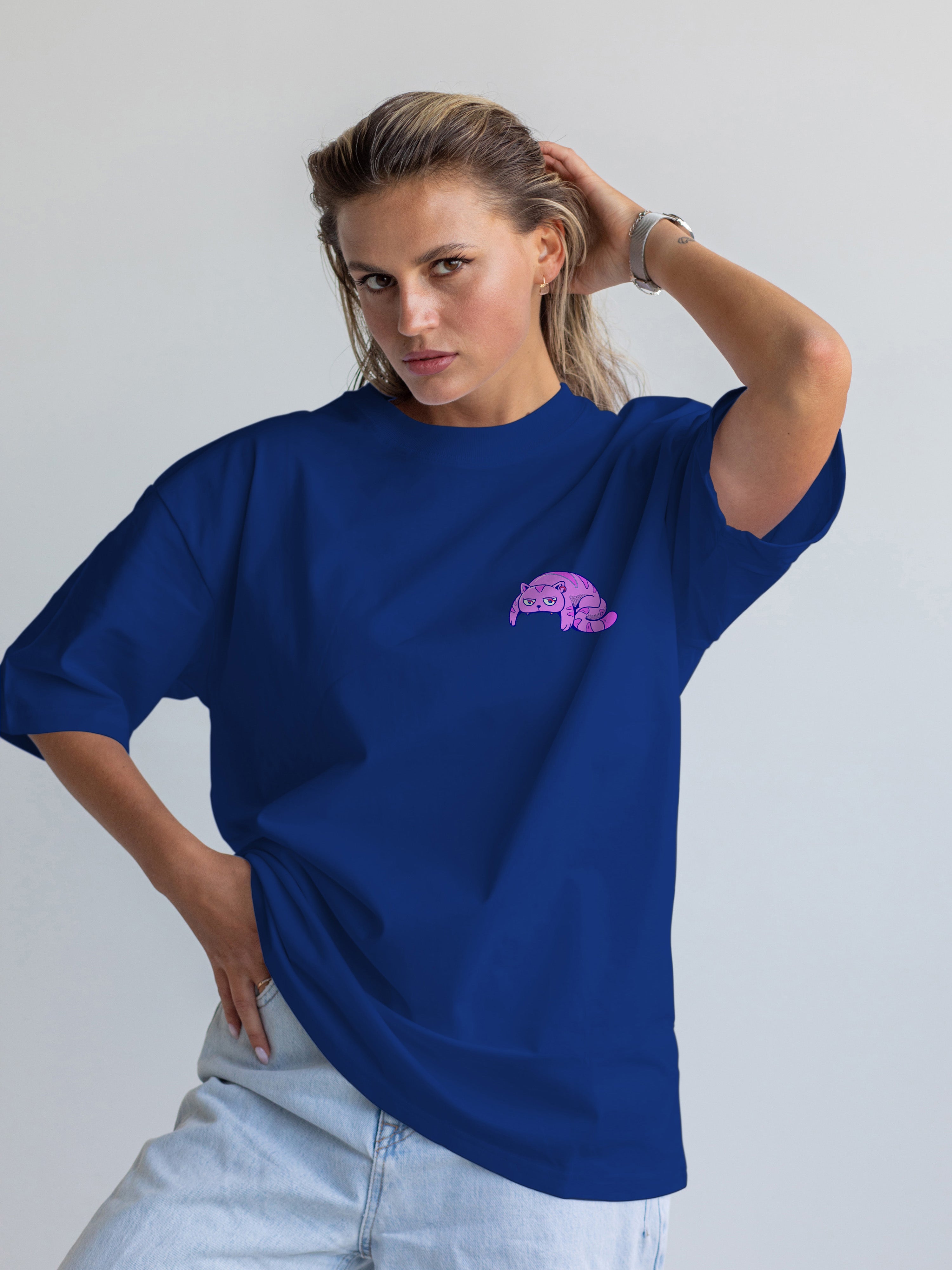 Cat Skull Oversized Tee