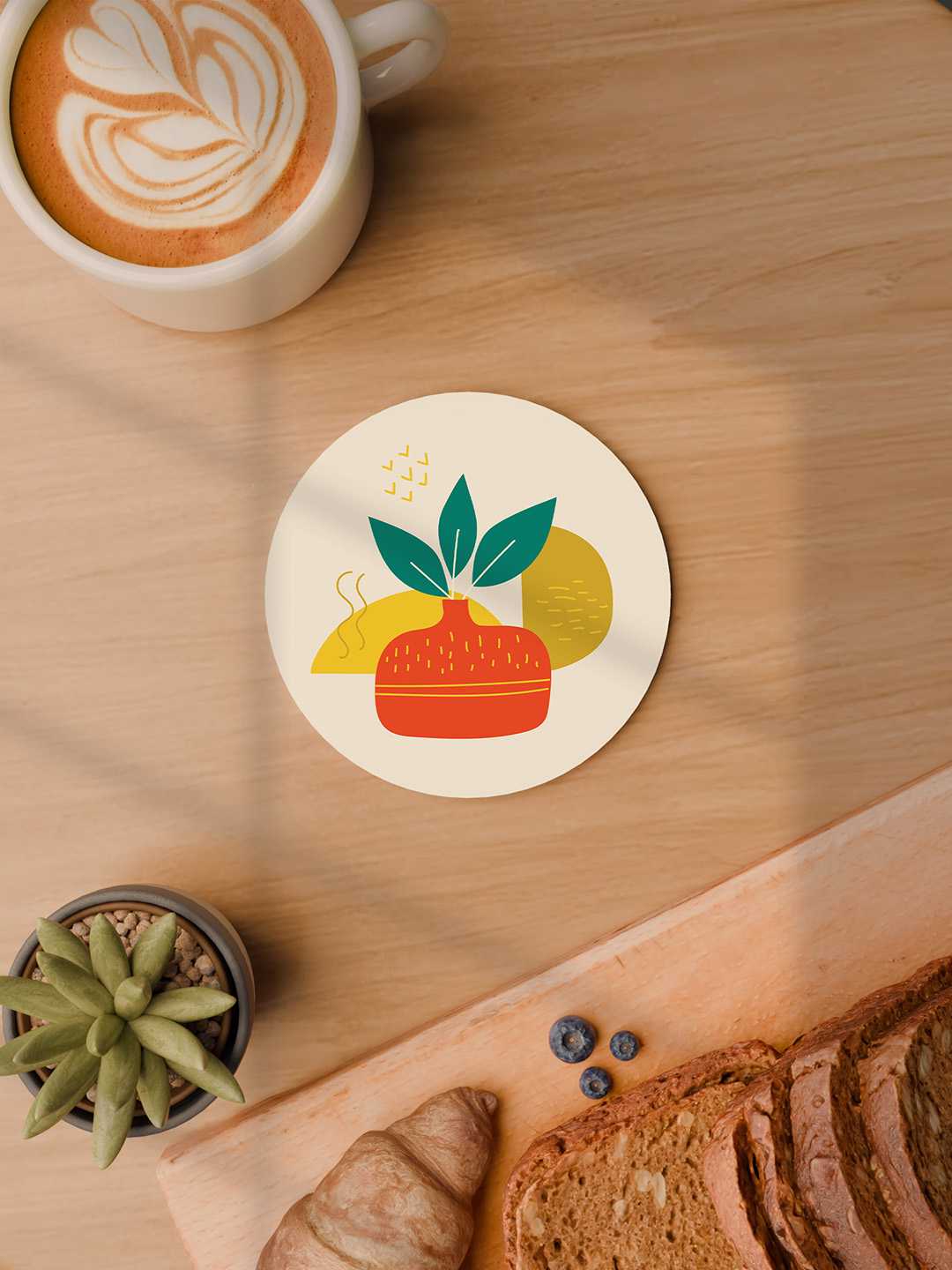 Boho Bloom Graphic Coasters - Pack of 6