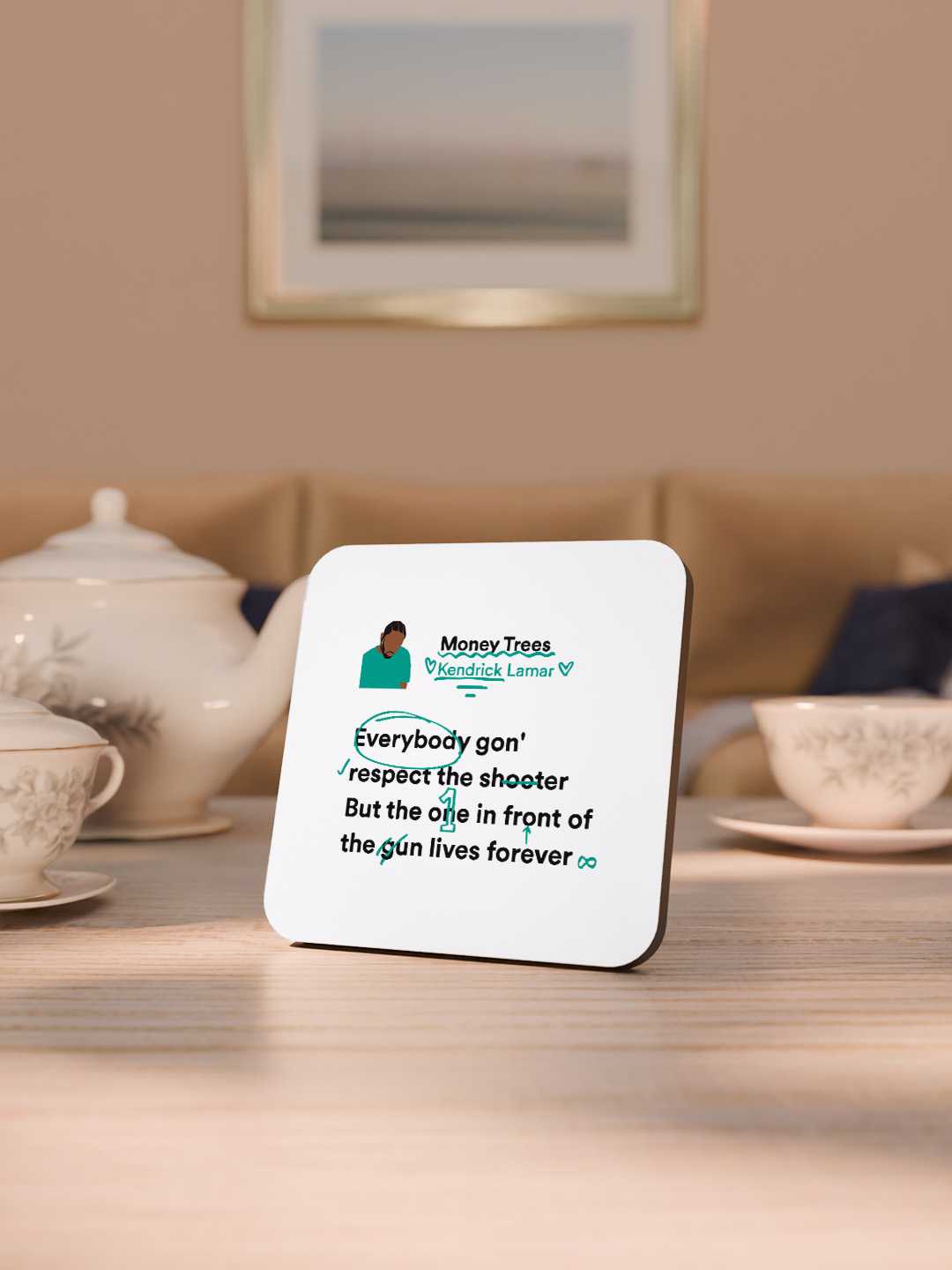Kendrick Lamar Graphic Coasters - Pack of 6