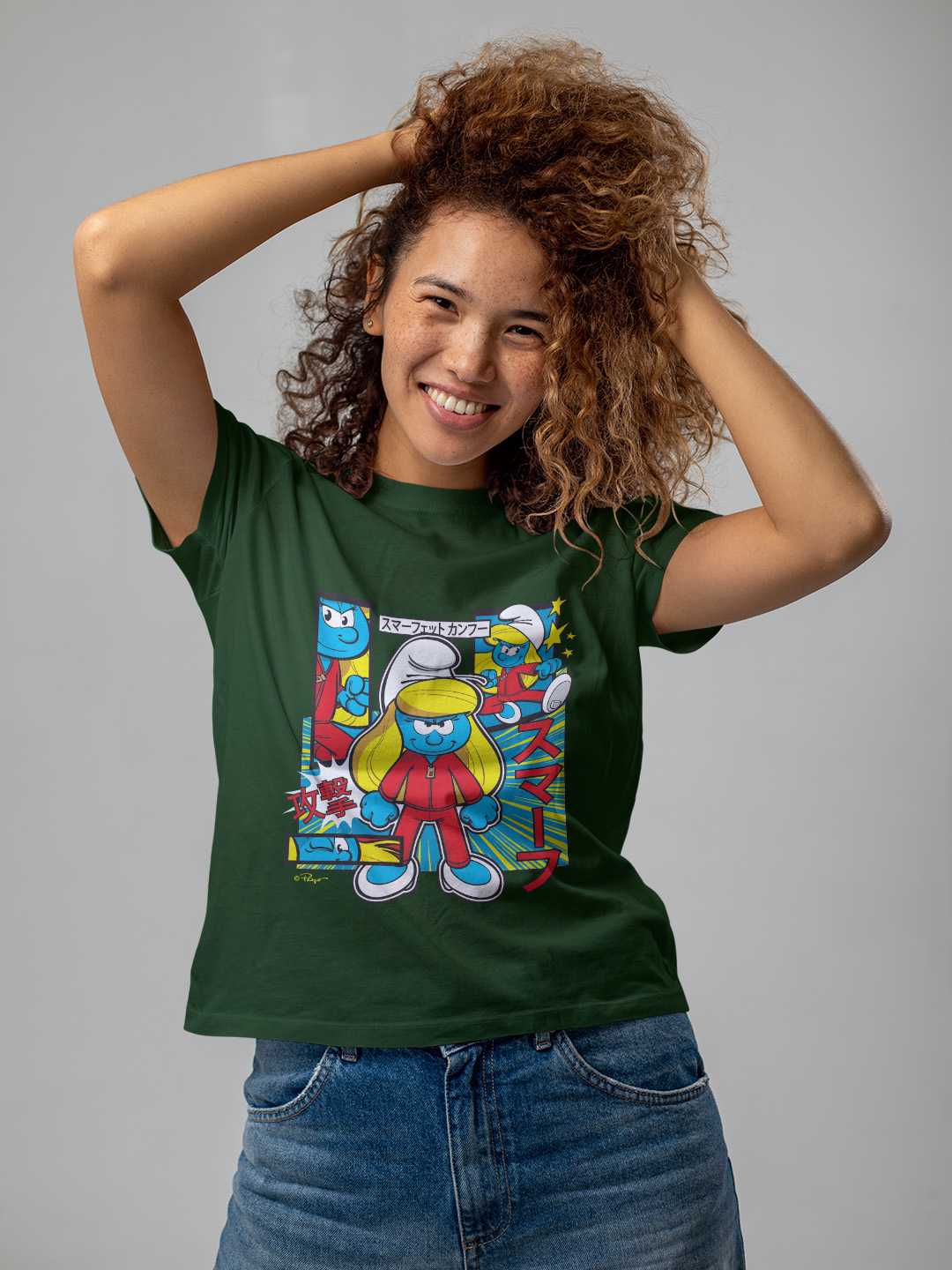 Smurfette Cute Kung Fu - Smurfs Regular Graphic Tee