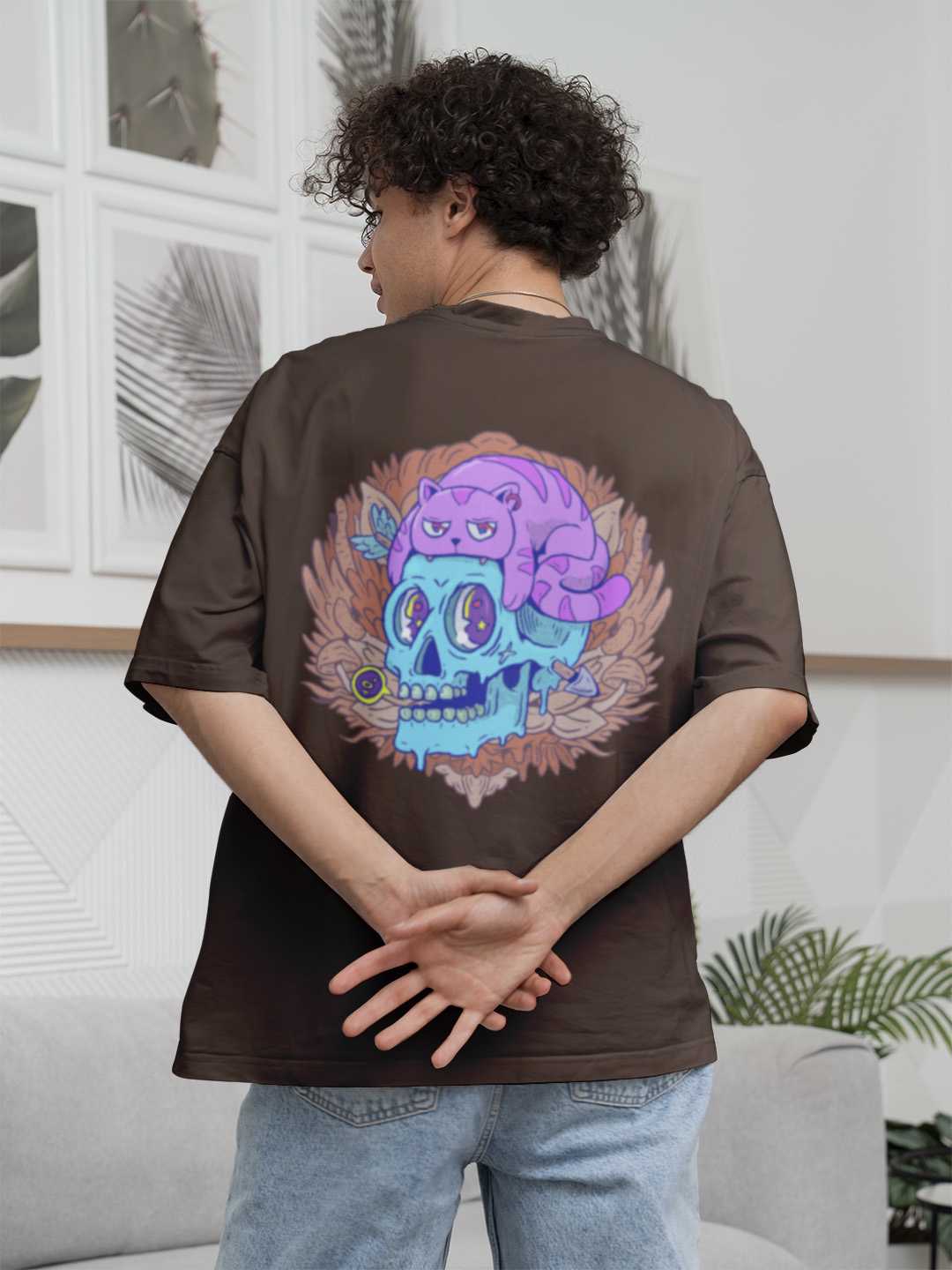Cat Skull Oversized Tee