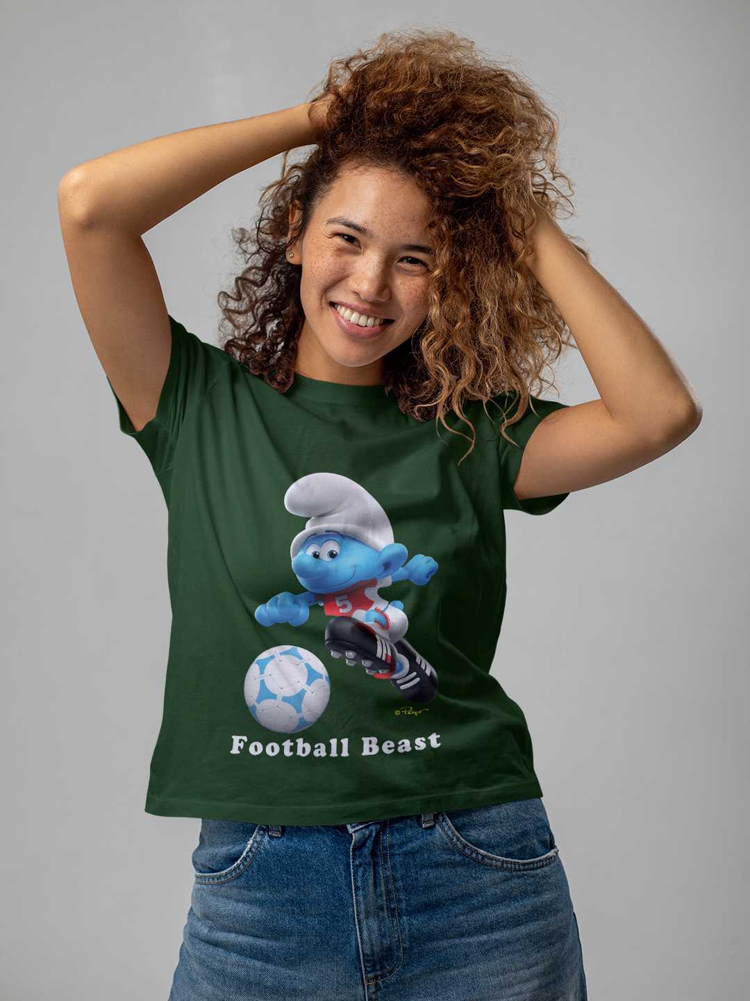 Football Beast Smurf Regular Graphic Tee
