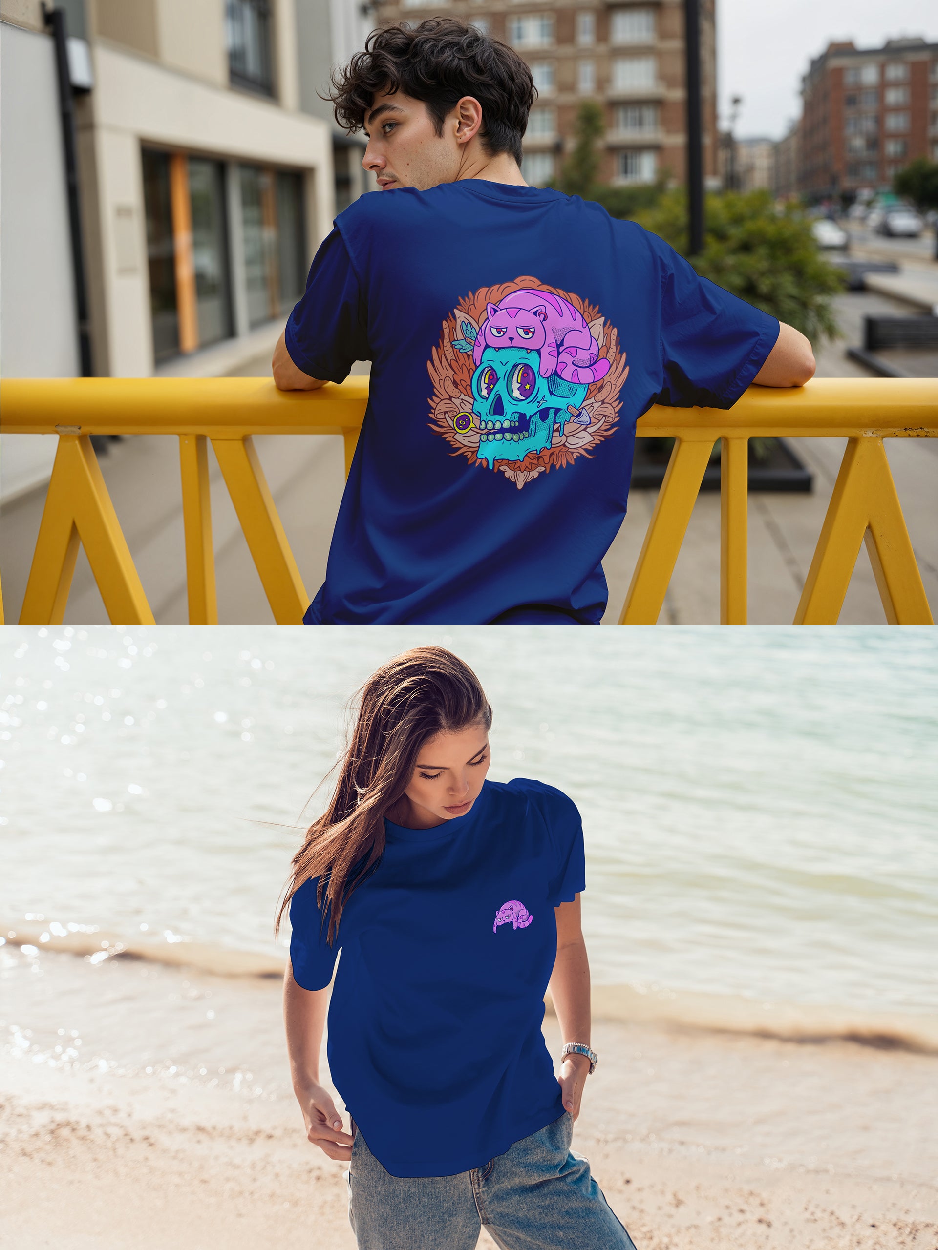 Cat Skull Oversized Tee