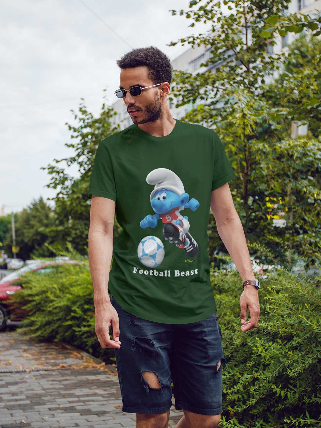 Football Beast Smurf Regular Graphic Tee