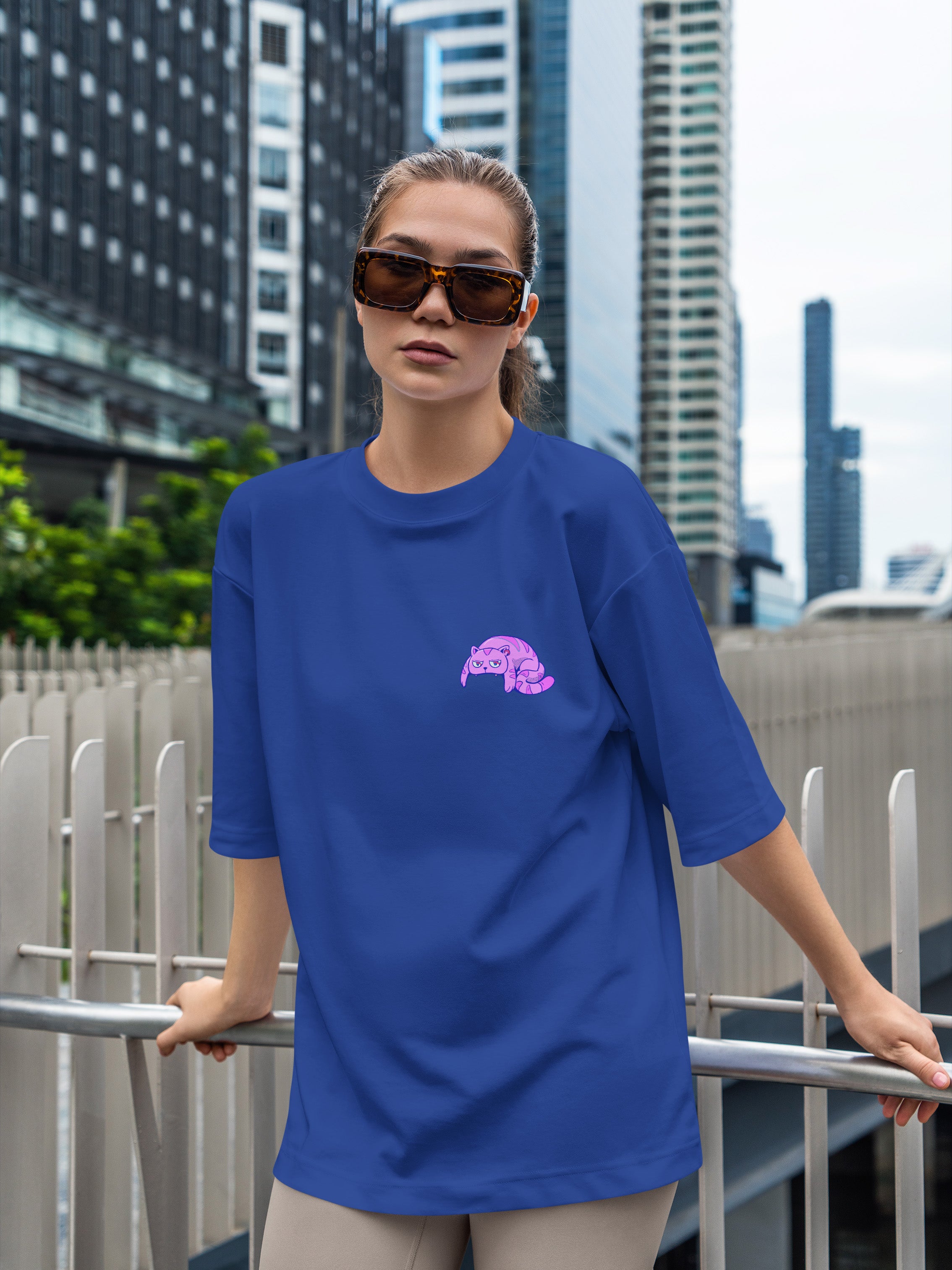Cat Skull Oversized Tee