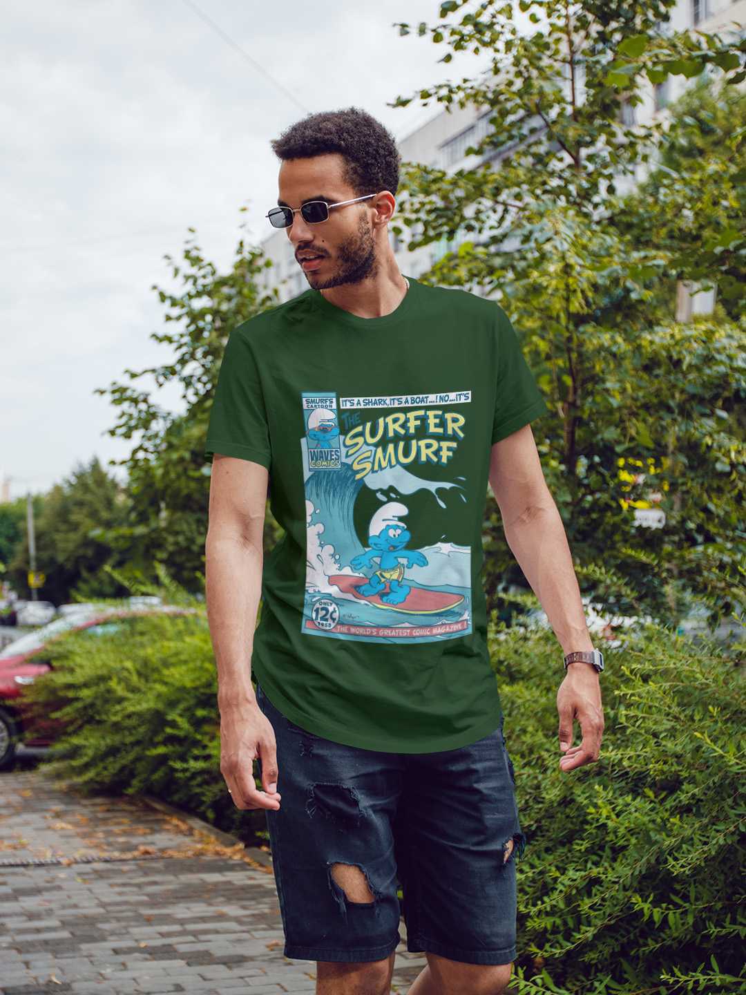Surfer Smurf Regular Graphic Tee