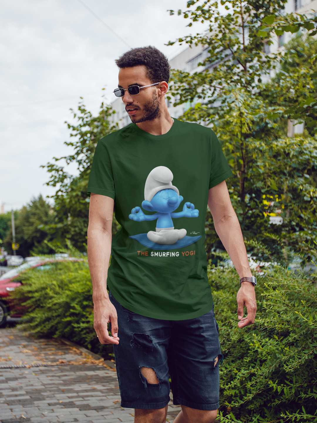 The Smurfing Yogi Regular Graphic Tee