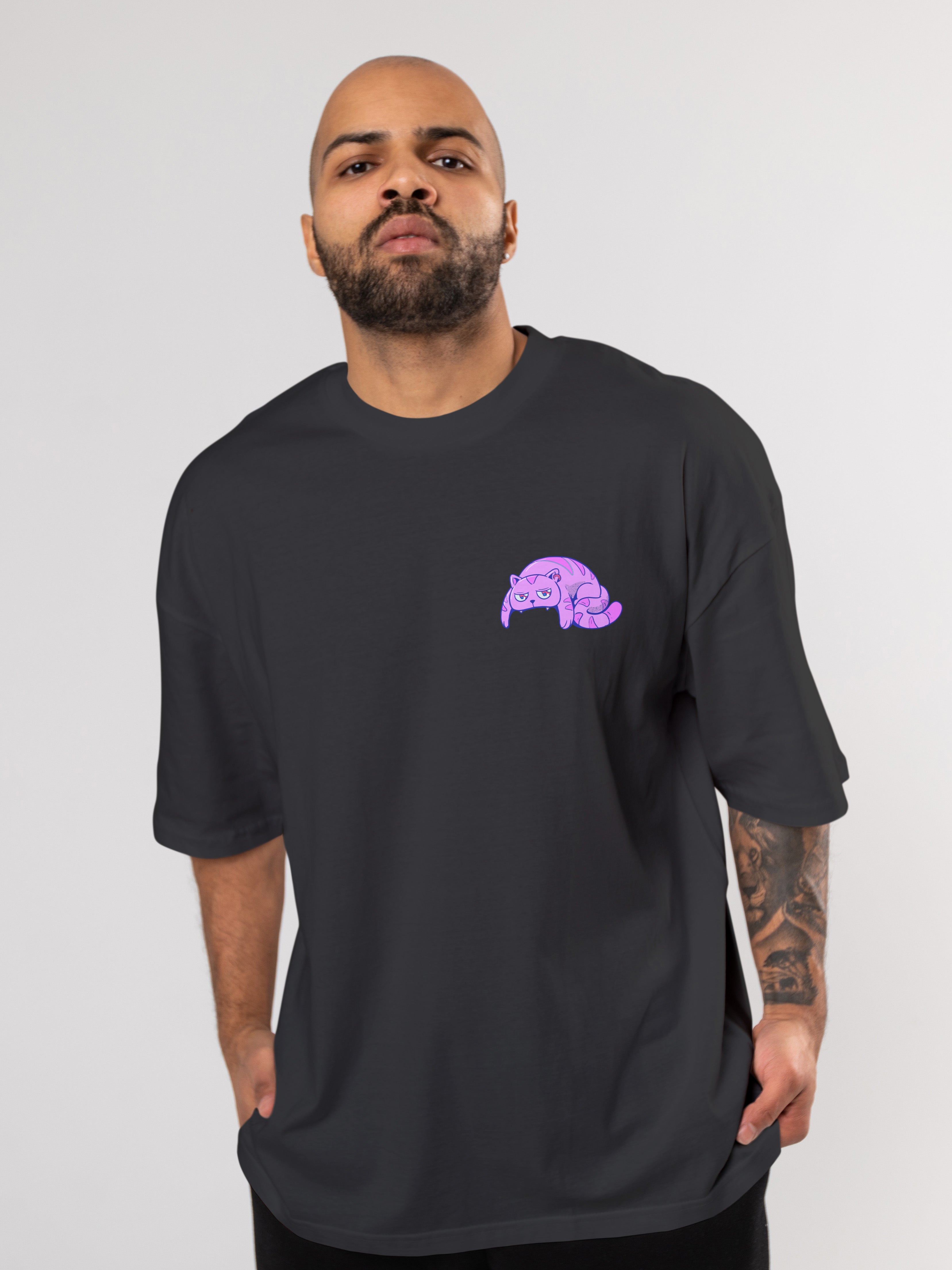 Cat Skull Oversized Tee