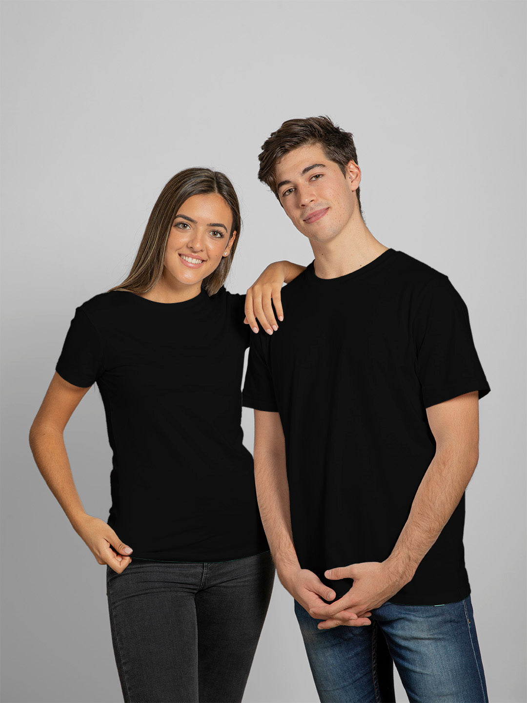 Black Solid Unisex Regular Tee