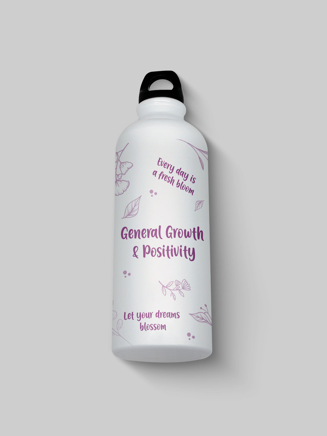 Growth & Positivity Pattern Graphic Metal Bottle