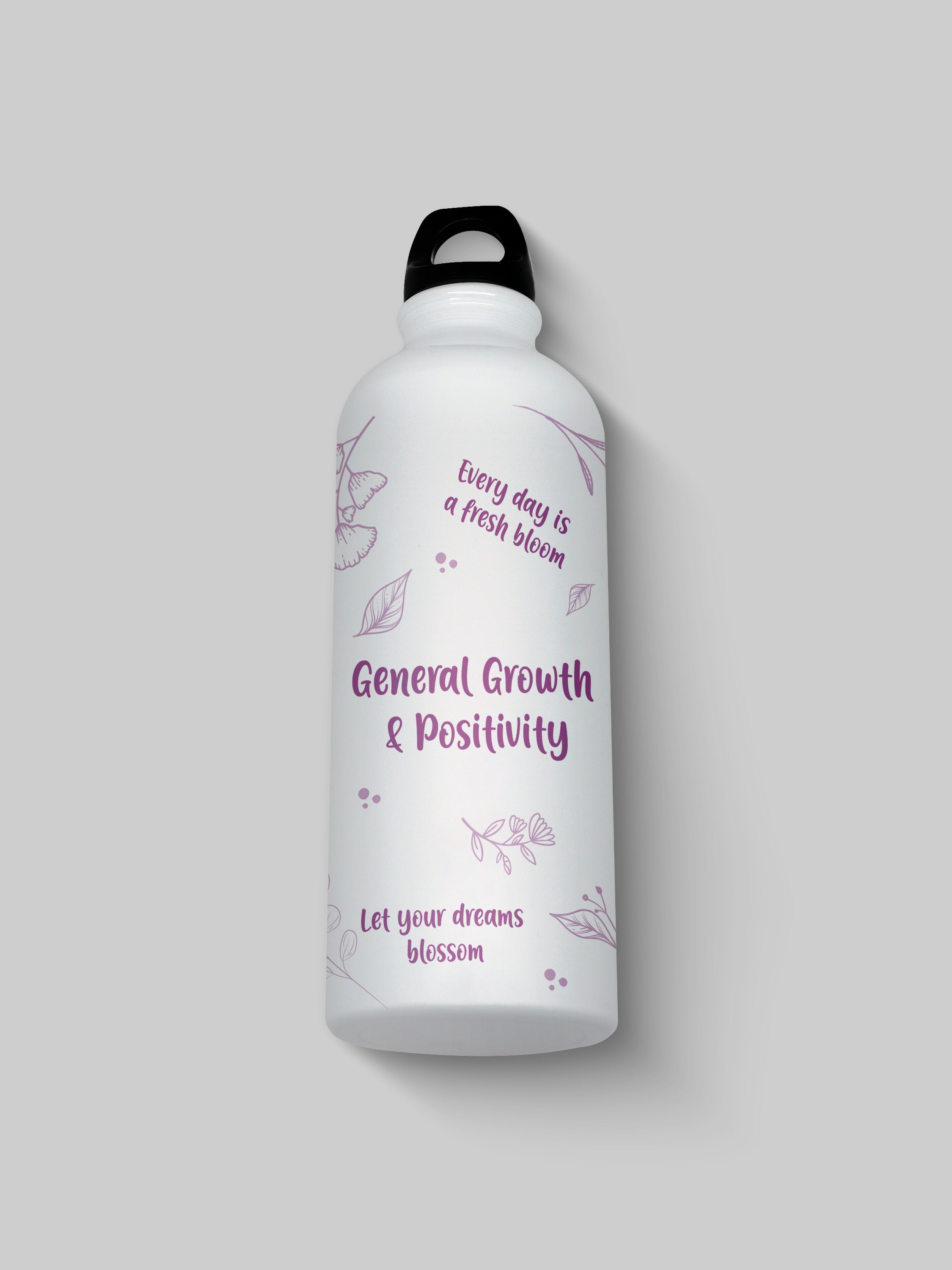 Growth & Positivity Pattern Graphic Metal Bottle