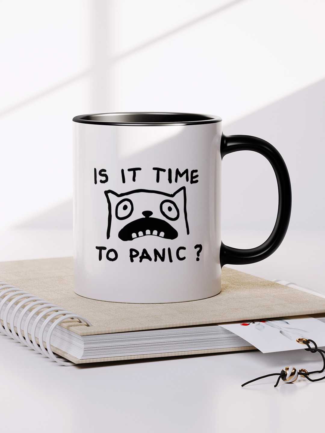 TIME TO PANIC Graphic Printed Ceramic Mug