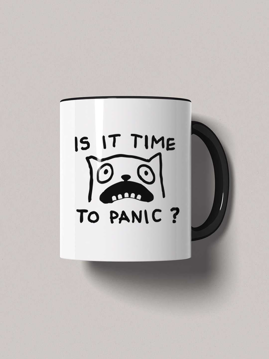 TIME TO PANIC Graphic Printed Ceramic Mug