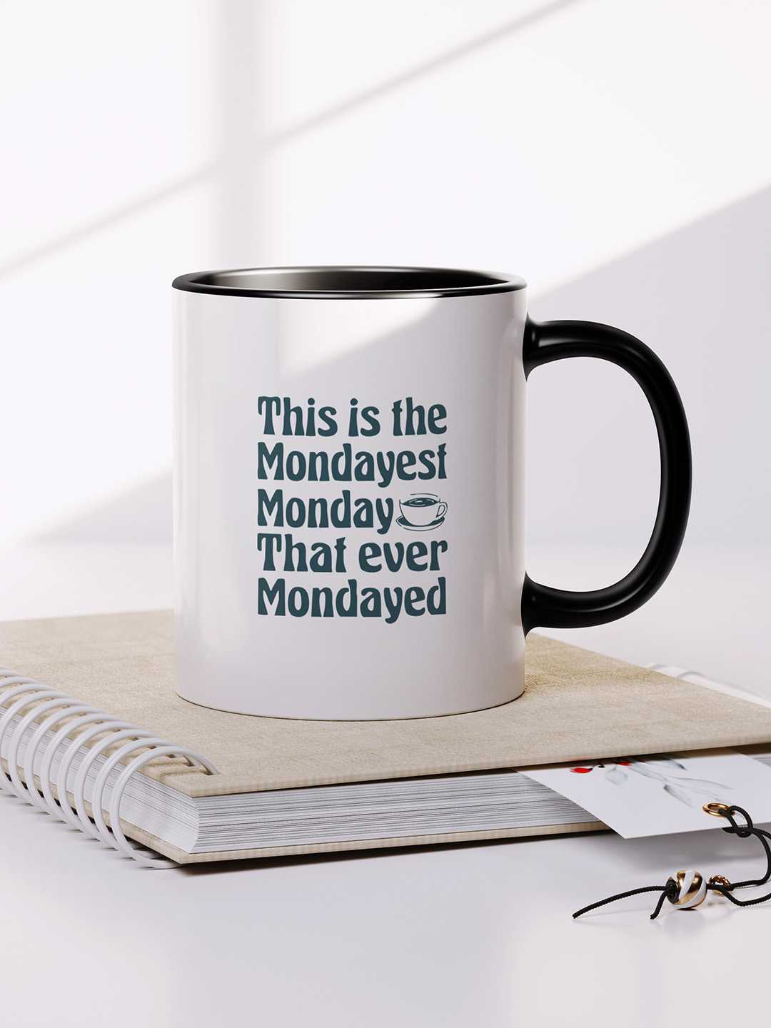 MONDAYEST MONDAY Graphic Printed Ceramic Mug