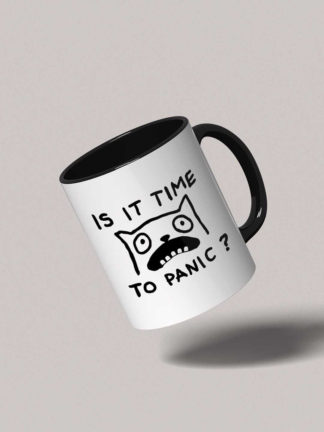 TIME TO PANIC Graphic Printed Ceramic Mug