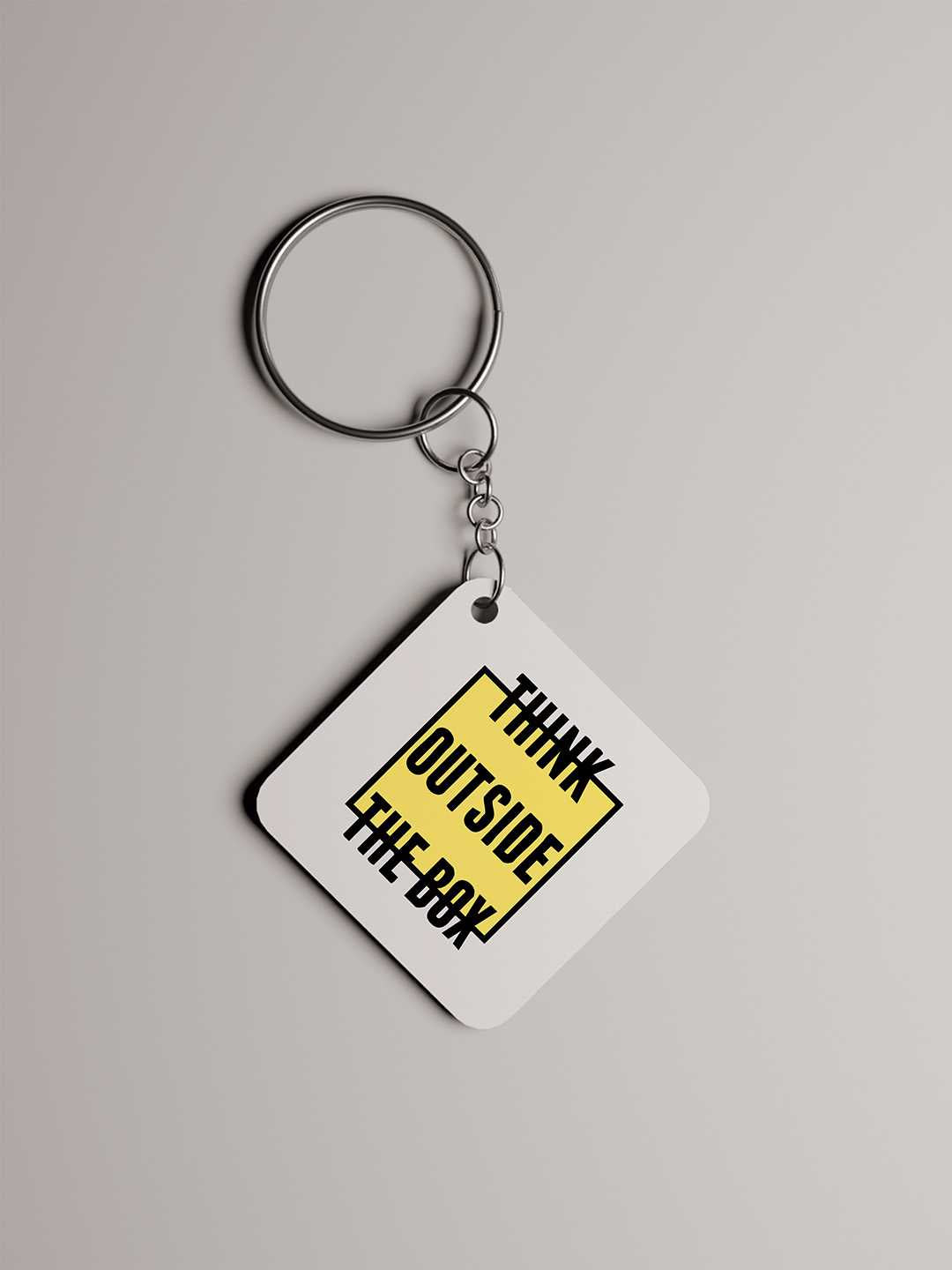 Think Outside the Box Graphic Keychain