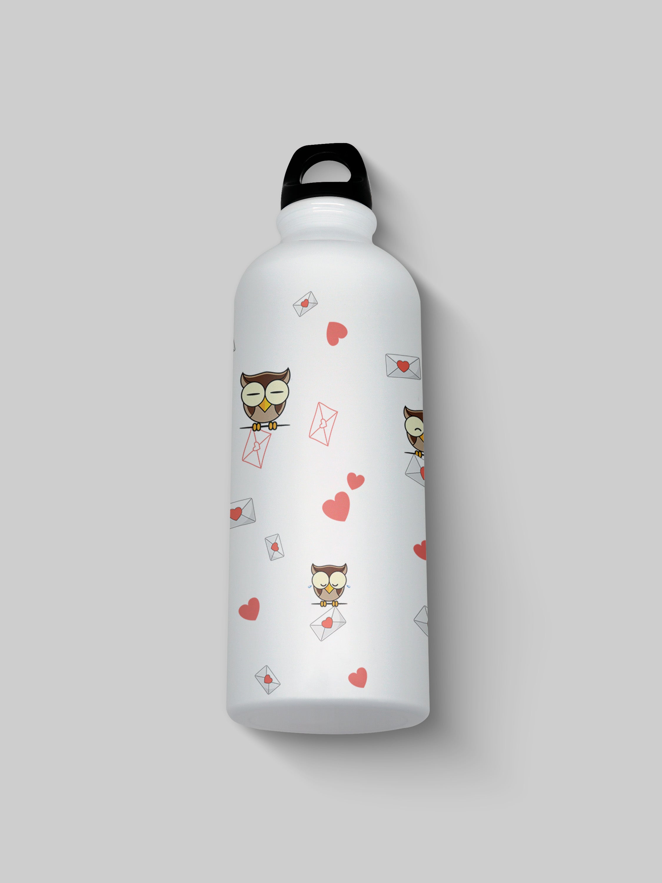Owl Pattern Graphic Metal Bottle