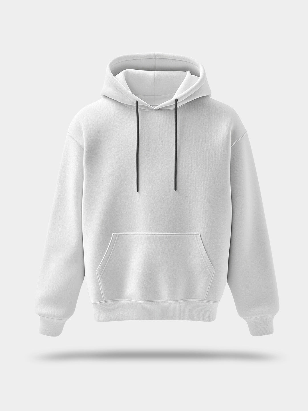 White Solid Unisex Hoodie