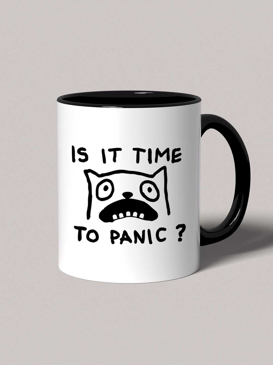 TIME TO PANIC Graphic Printed Ceramic Mug