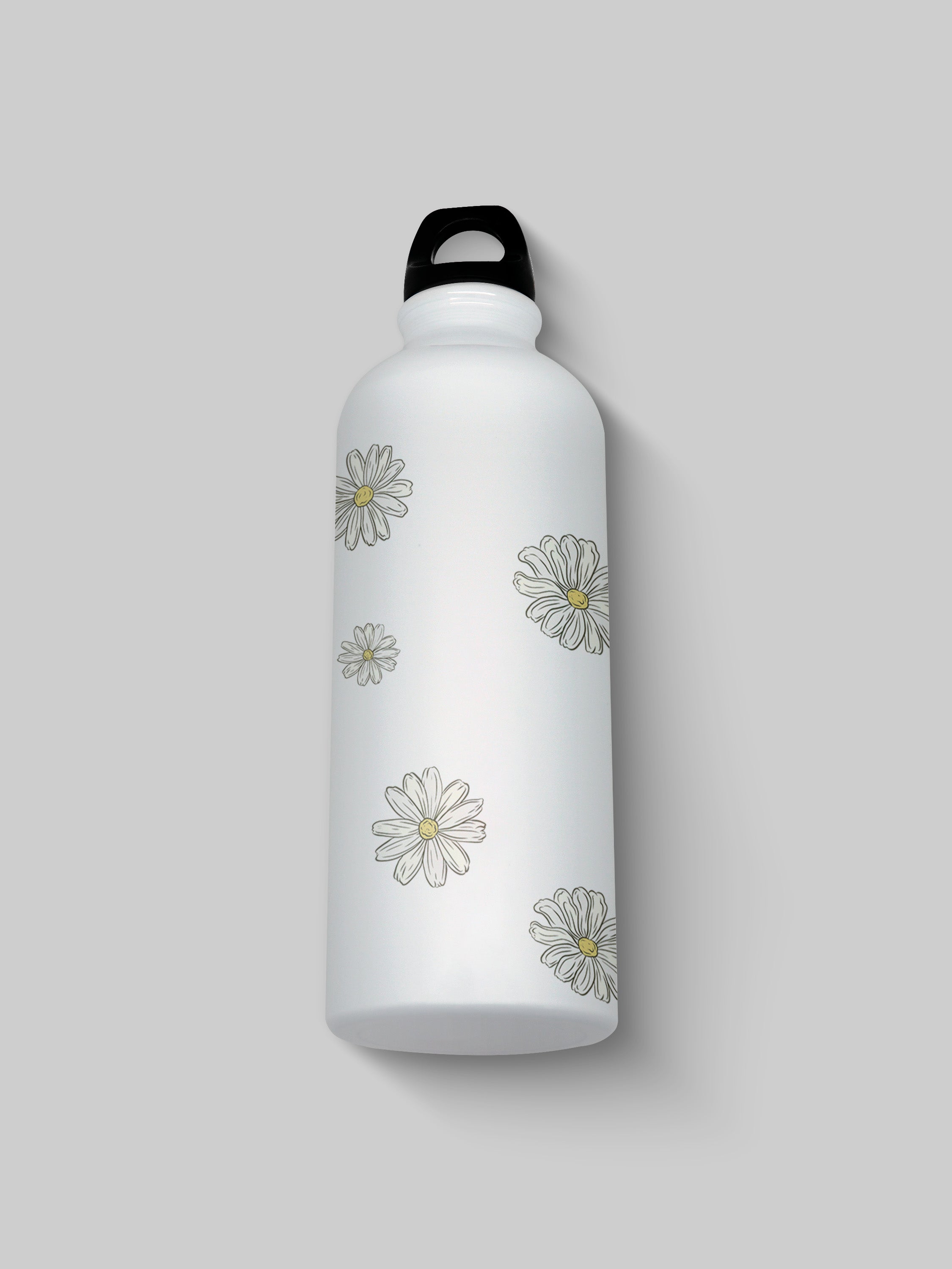 Daisy Flower Pattern Graphic Metal Bottle
