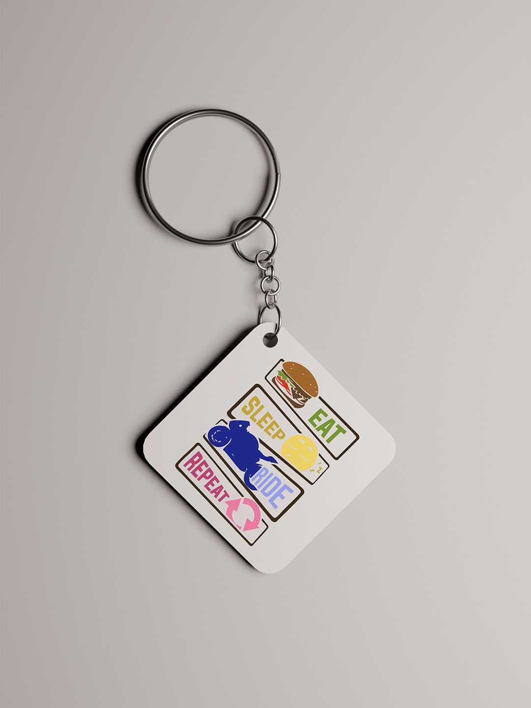 Eat.Sleep.Ride.Repeat Graphic Keychain