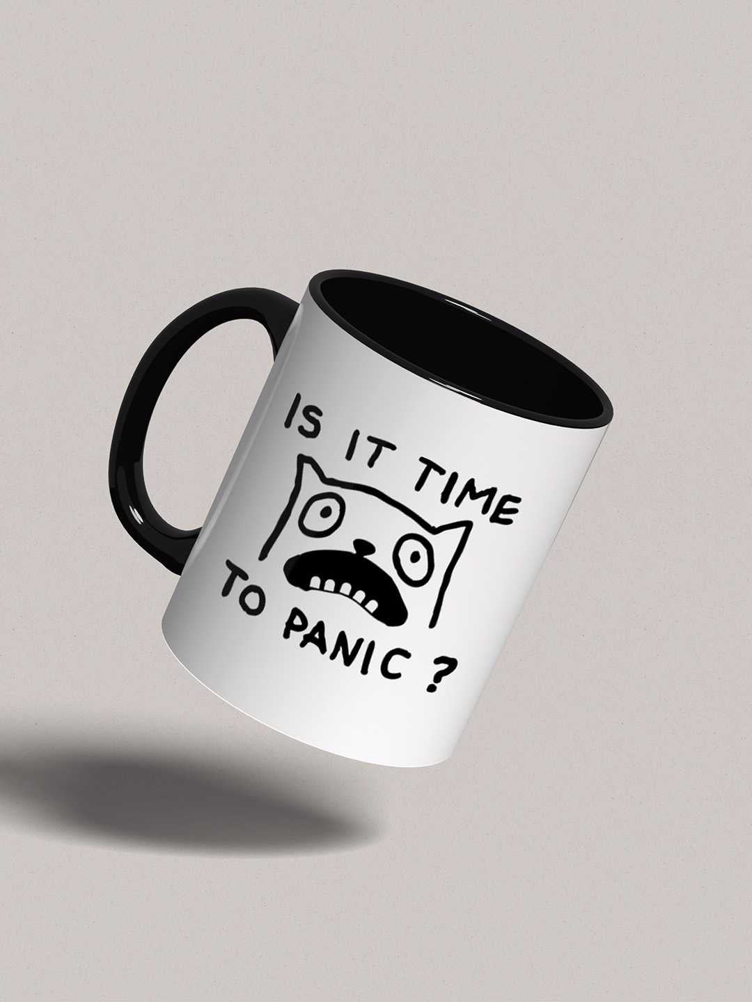TIME TO PANIC Graphic Printed Ceramic Mug