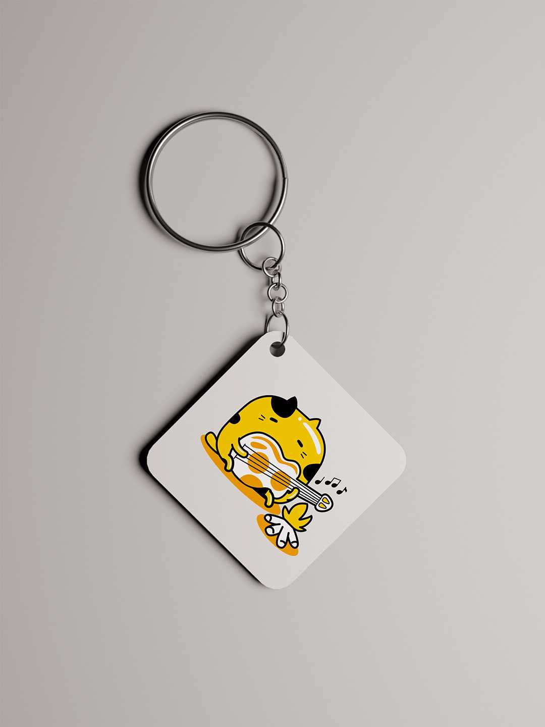 Musical Cat Graphic Keychain