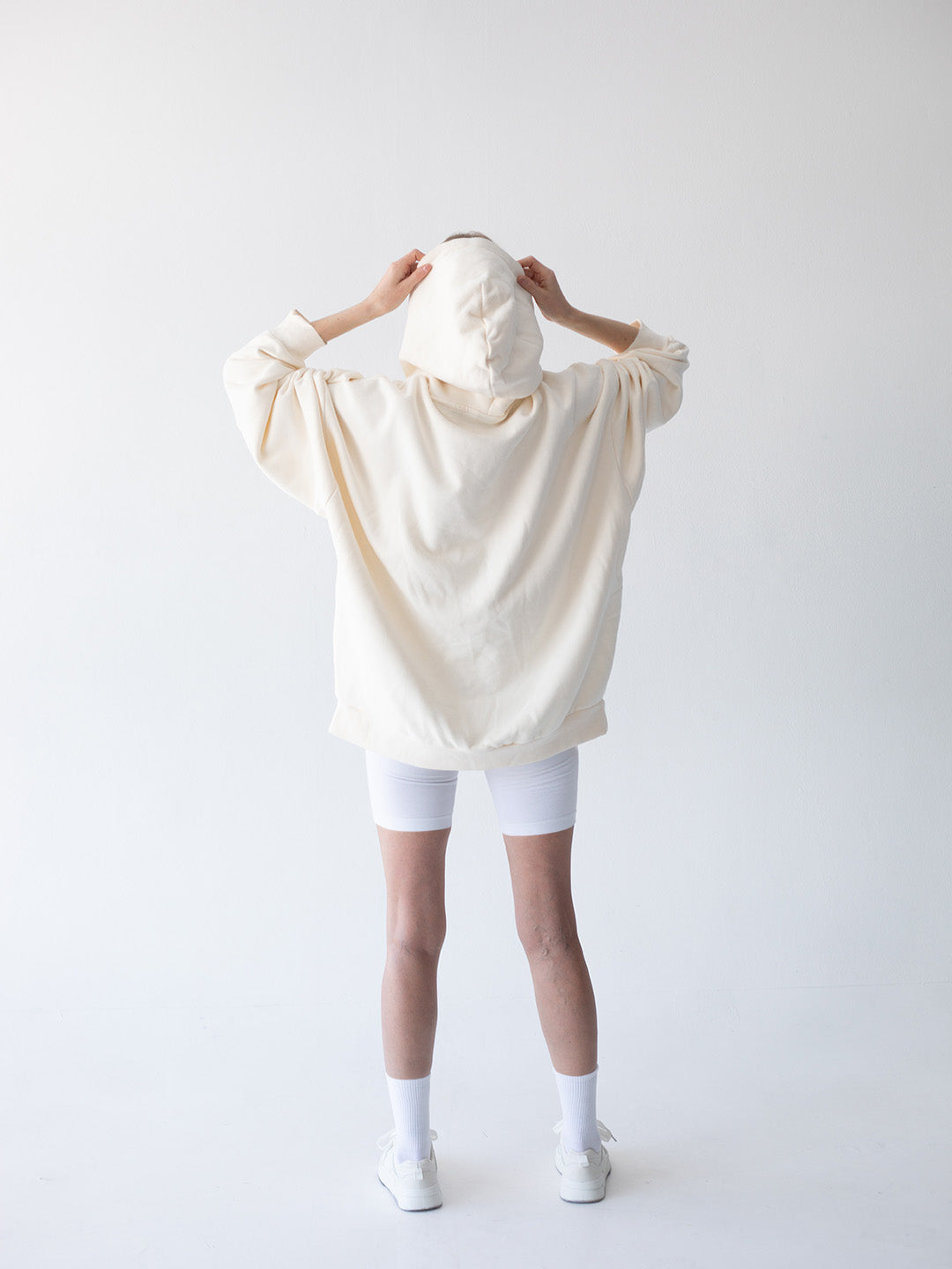White Solid Unisex Hoodie