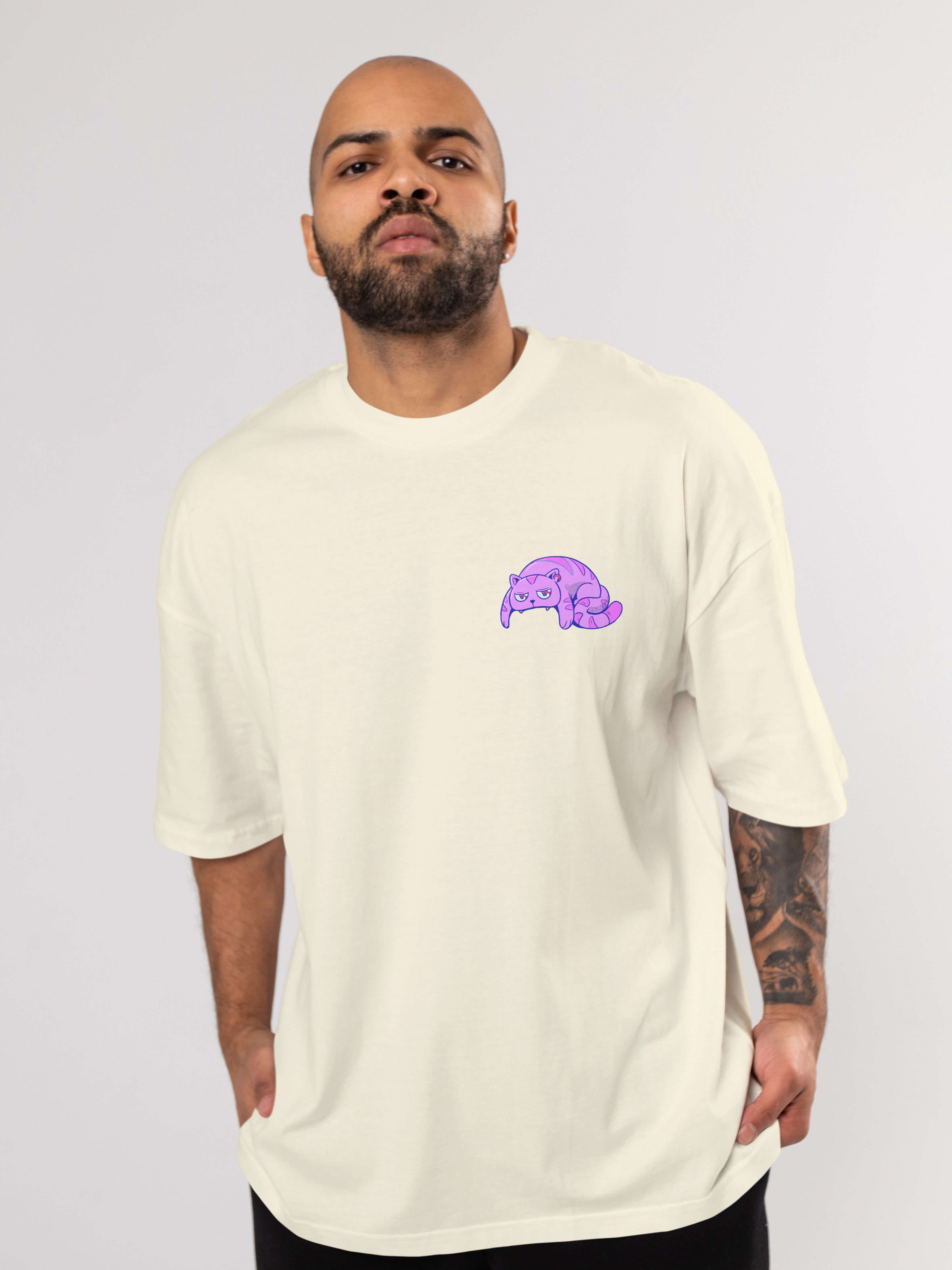 Cat Skull Oversized Tee