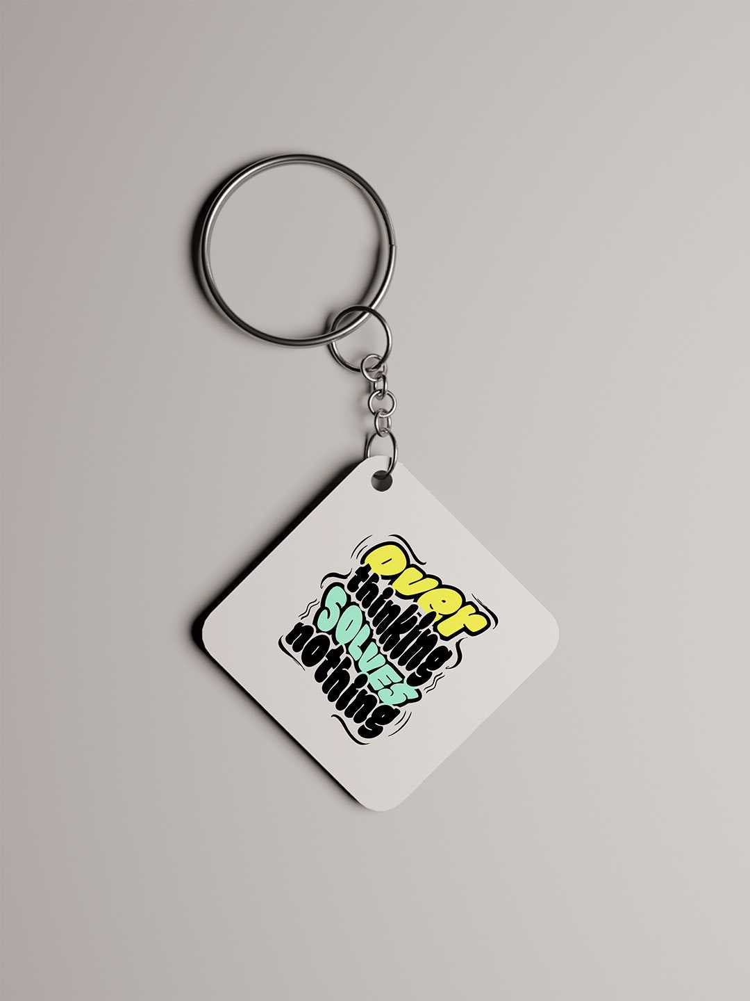 Overthinking Solves Nothing Graphic Keychain