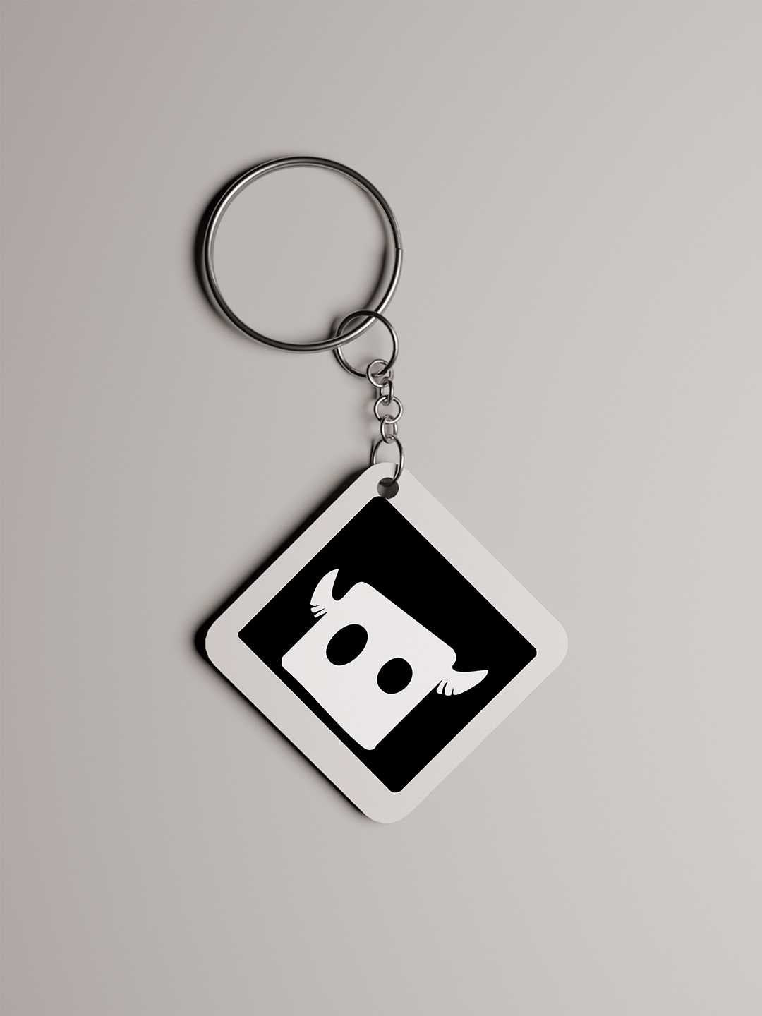 Stare Square Graphic Keychain