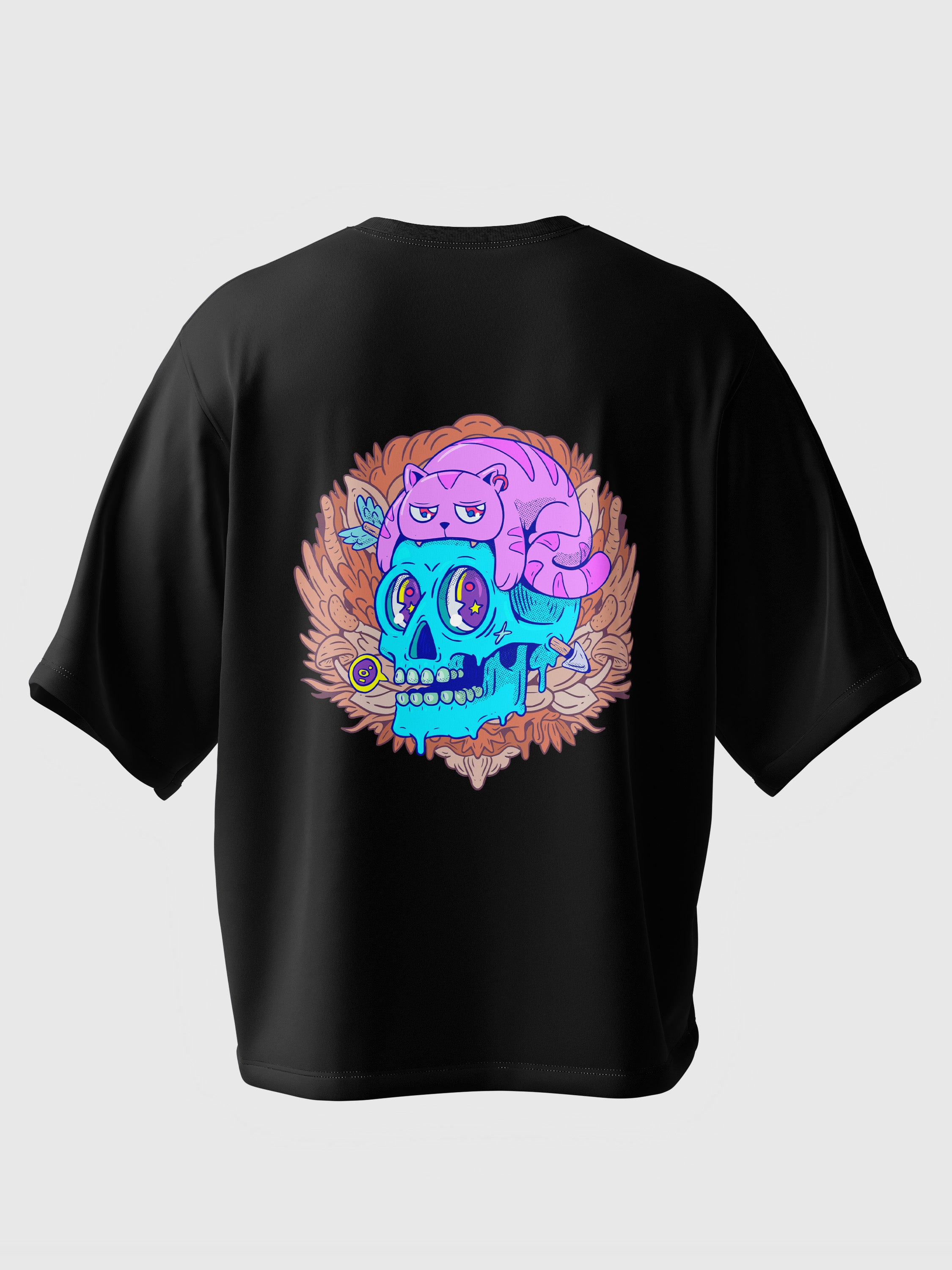 Cat Skull Oversized Tee