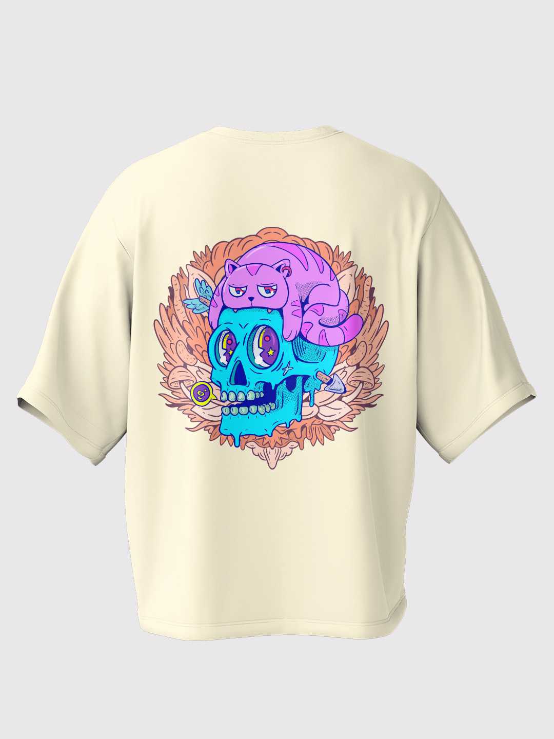 Cat Skull Oversized Tee