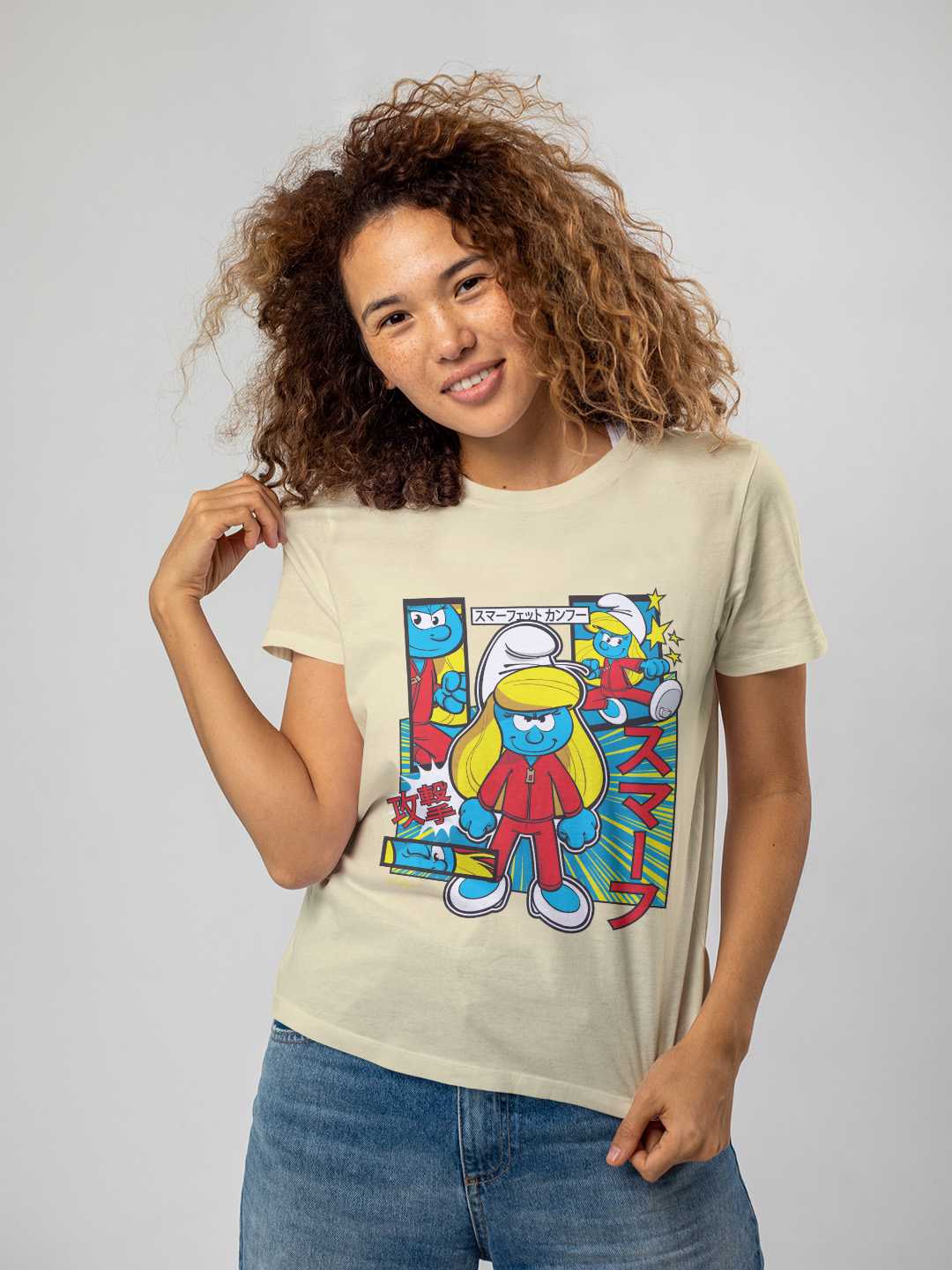 Smurfette Cute Kung Fu - Smurfs Regular Graphic Tee