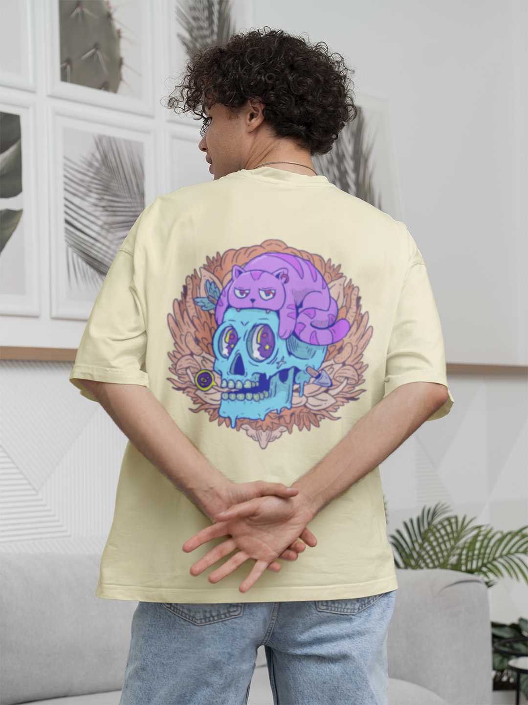 Cat Skull Oversized Tee