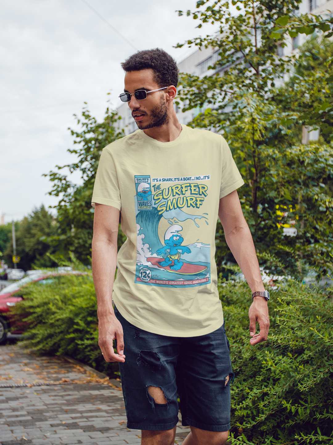 Surfer Smurf Regular Graphic Tee
