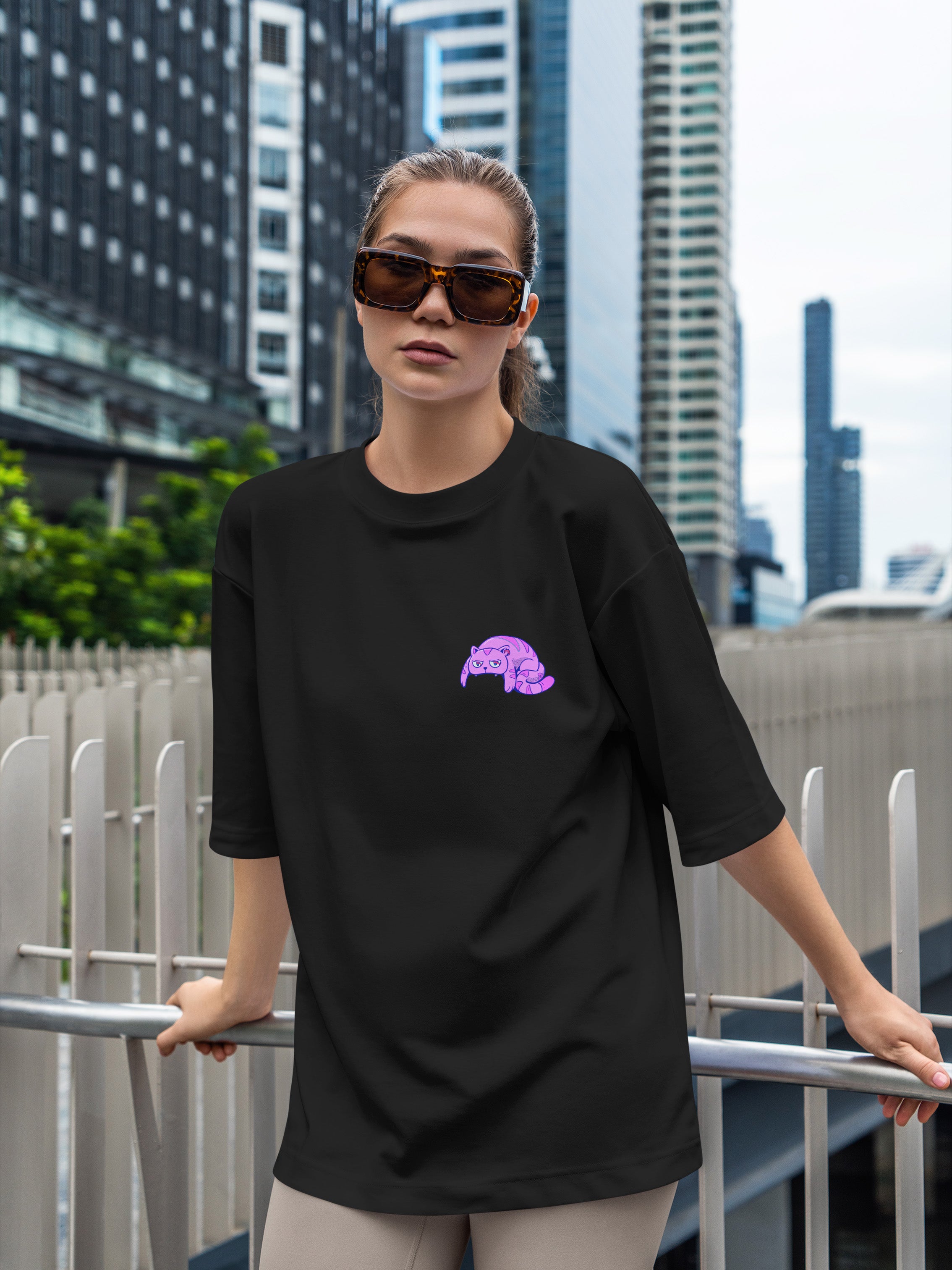 Cat Skull Oversized Tee
