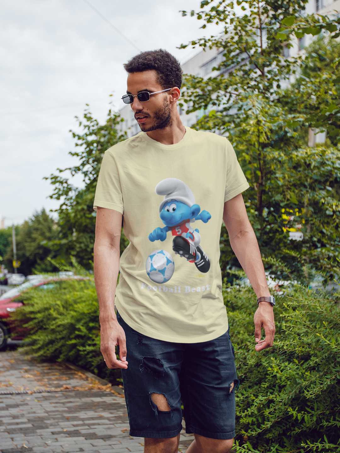 Football Beast Smurf Regular Graphic Tee