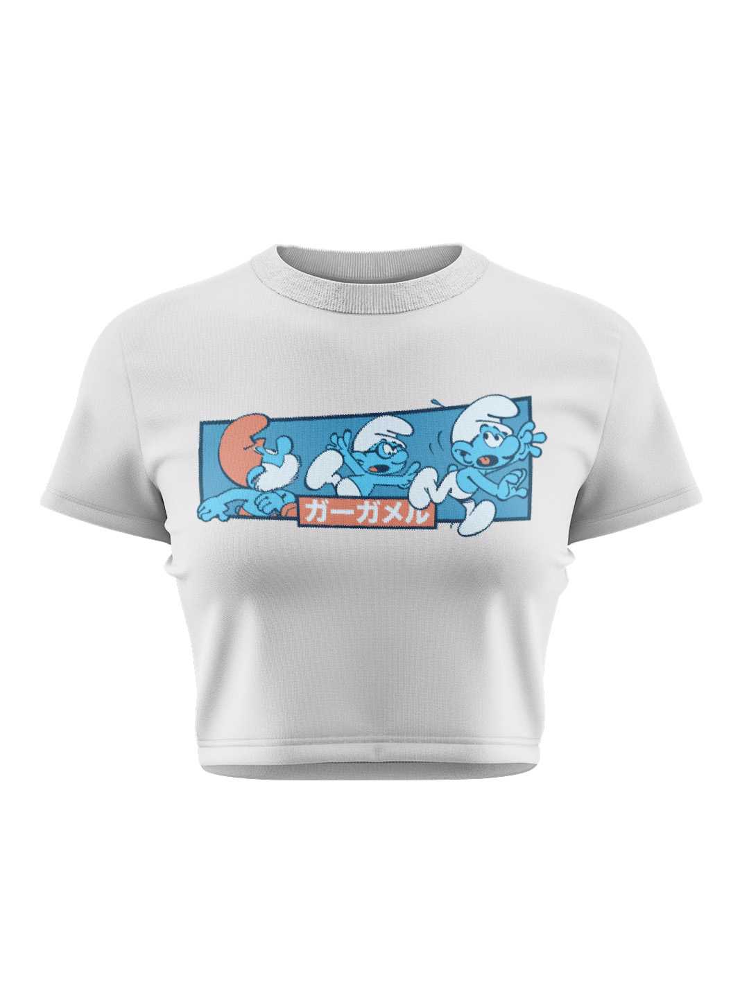 Scared Smurfs Graphic Baby Tee