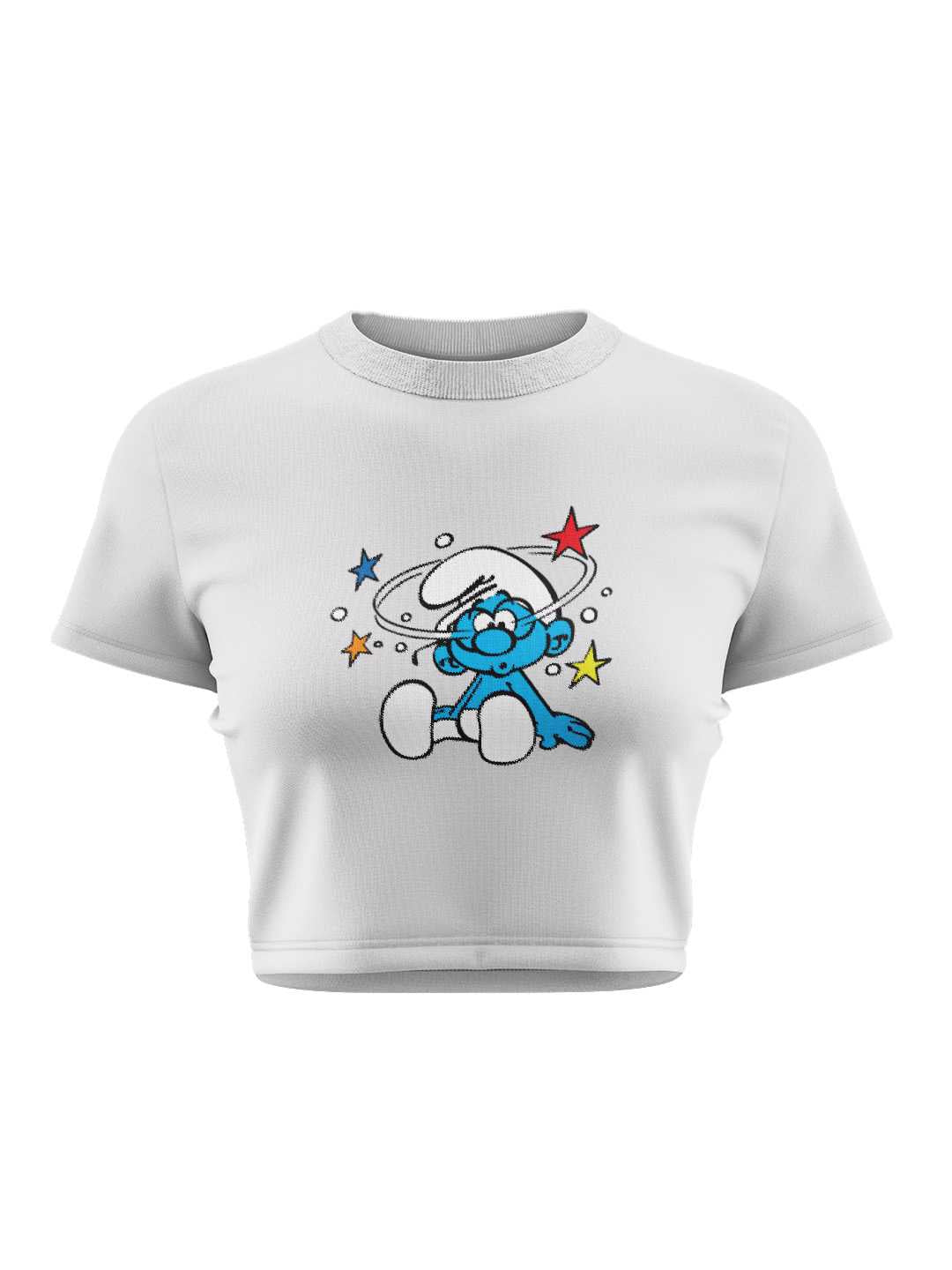 Confused Smurf Graphic Baby Tee