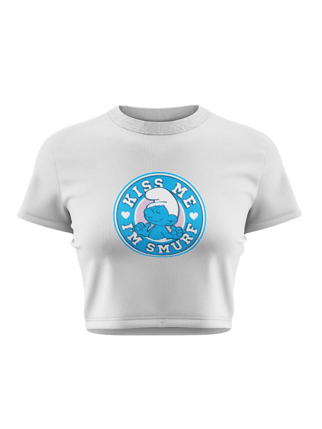 Kiss Me I Am A Smurf  Graphic Baby Tee