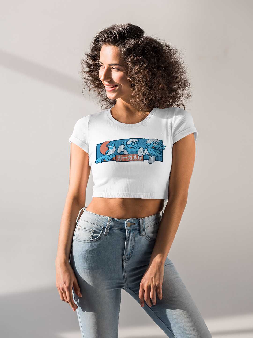 Scared Smurfs Graphic Baby Tee