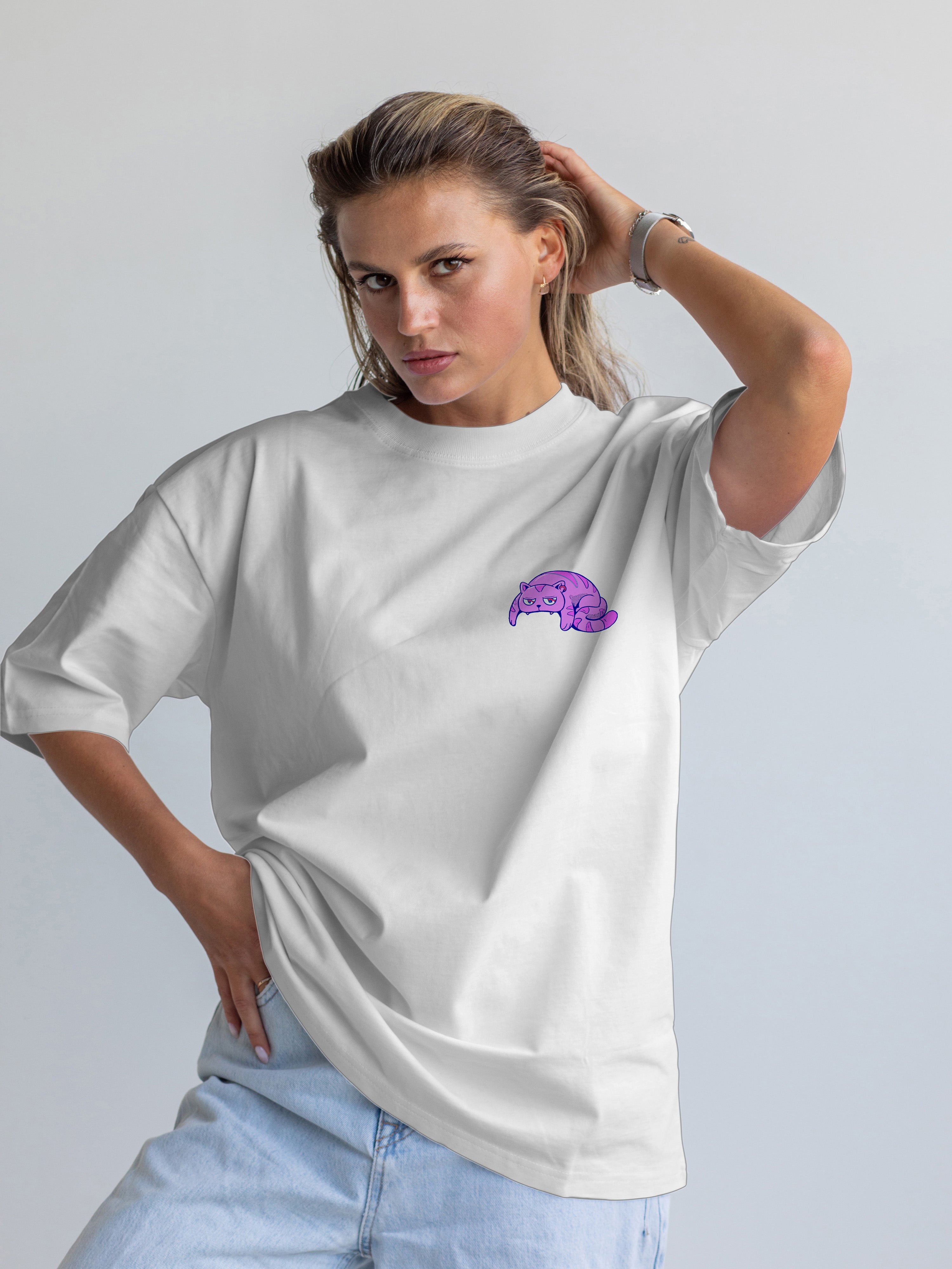 Cat Skull Oversized Tee