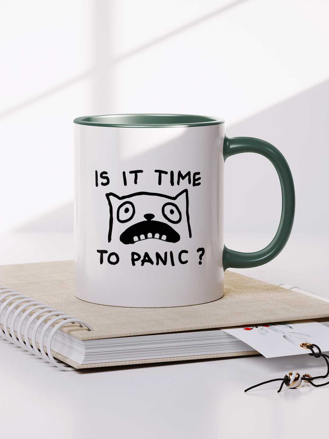 TIME TO PANIC Graphic Printed Ceramic Mug