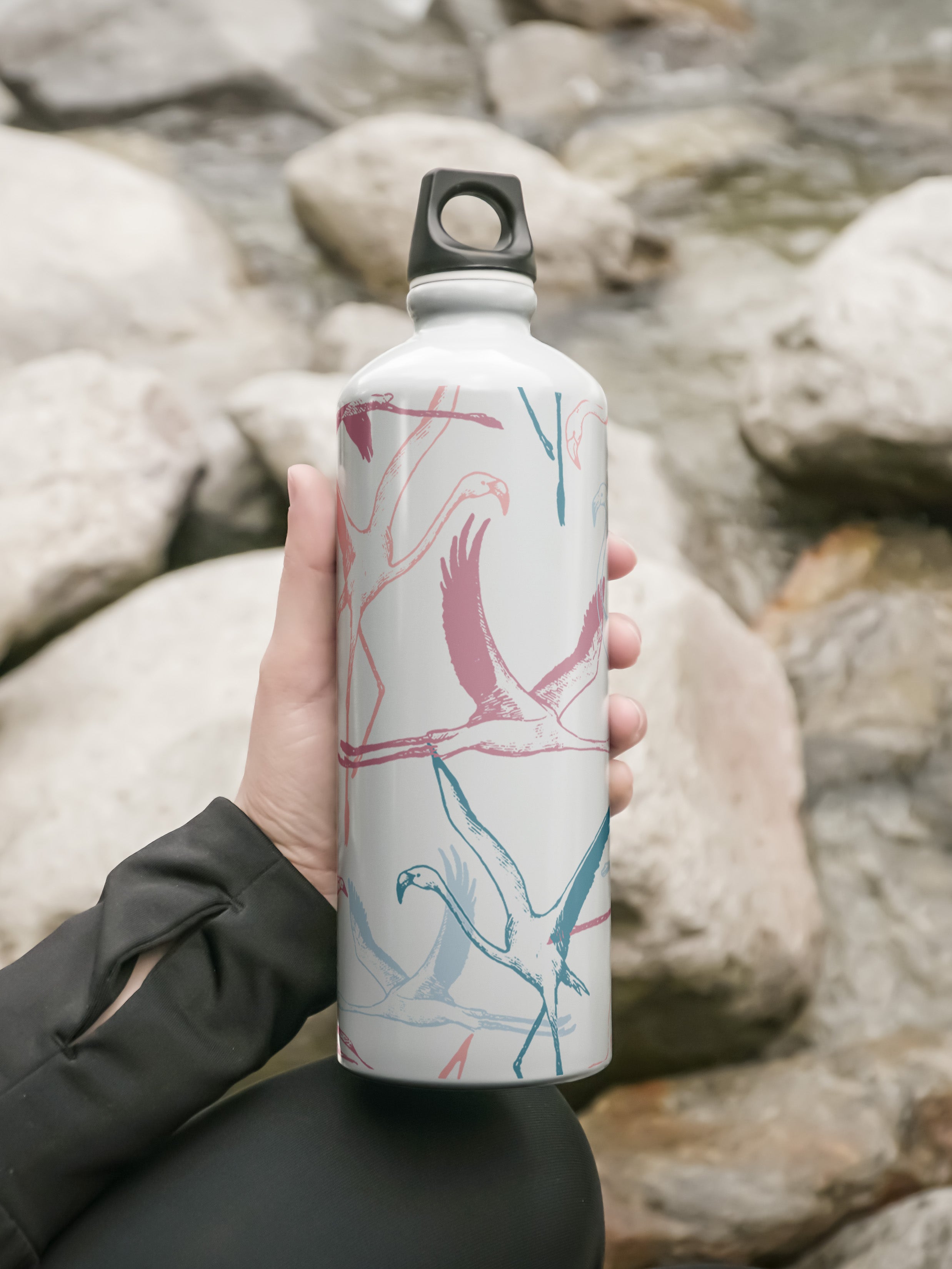 Flamingo Art Graphic Metal Bottle