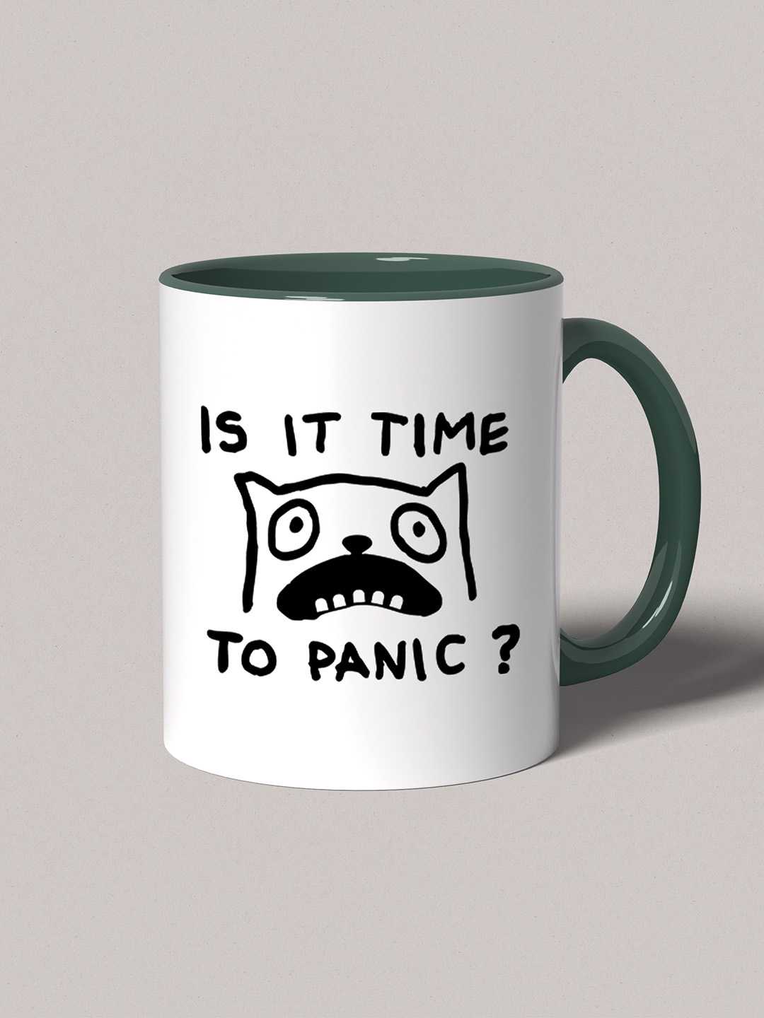 TIME TO PANIC Graphic Printed Ceramic Mug