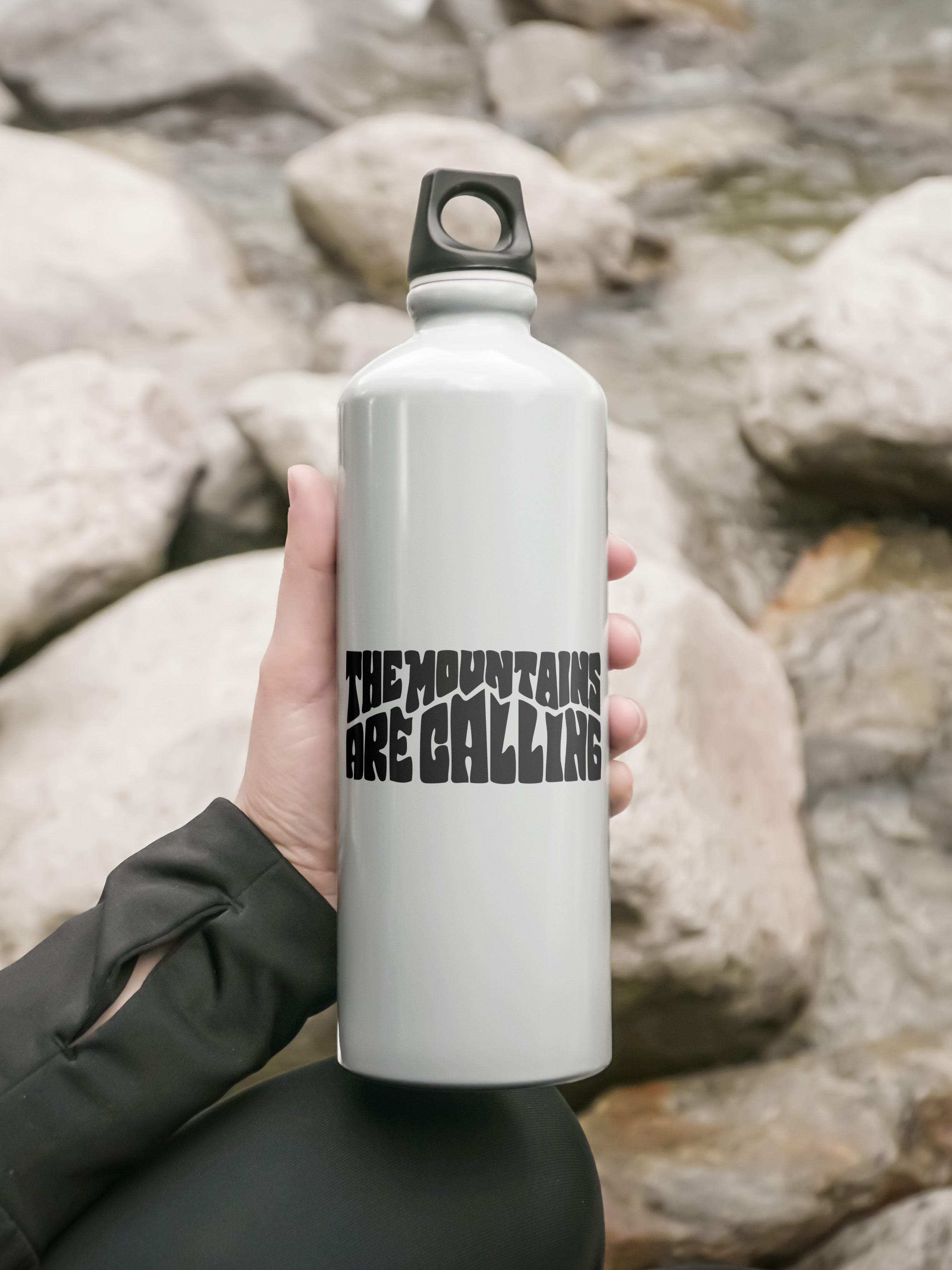 Mountains Calling Graphic Metal Bottle