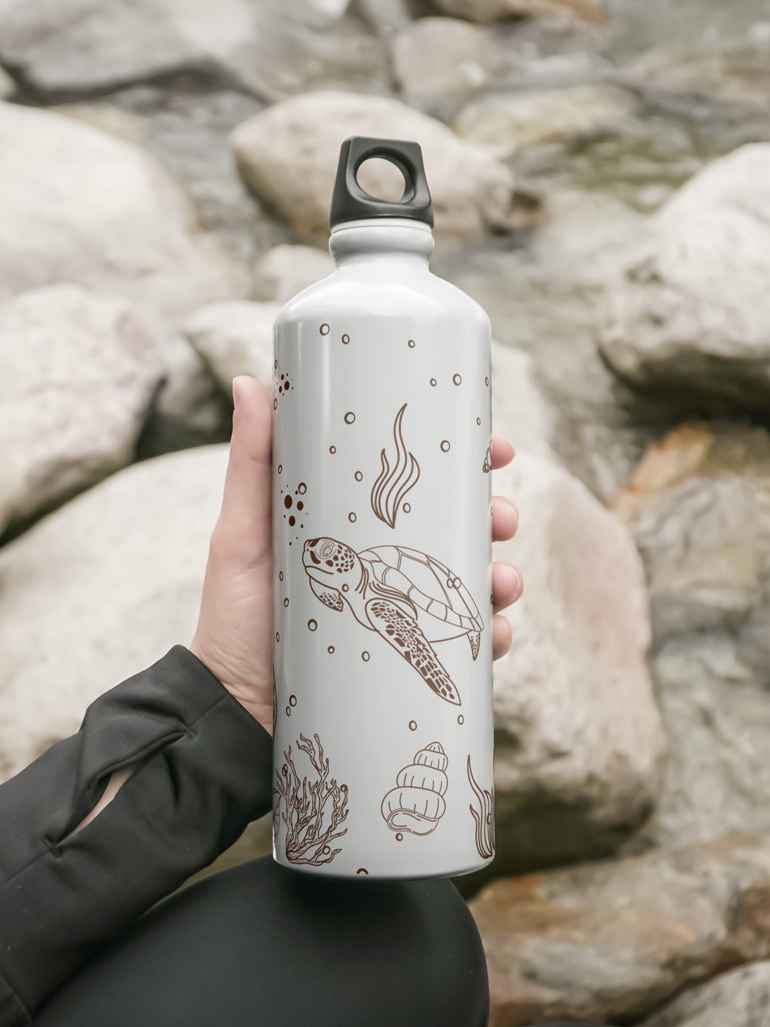 Underwater Pattern Graphic Metal Bottle