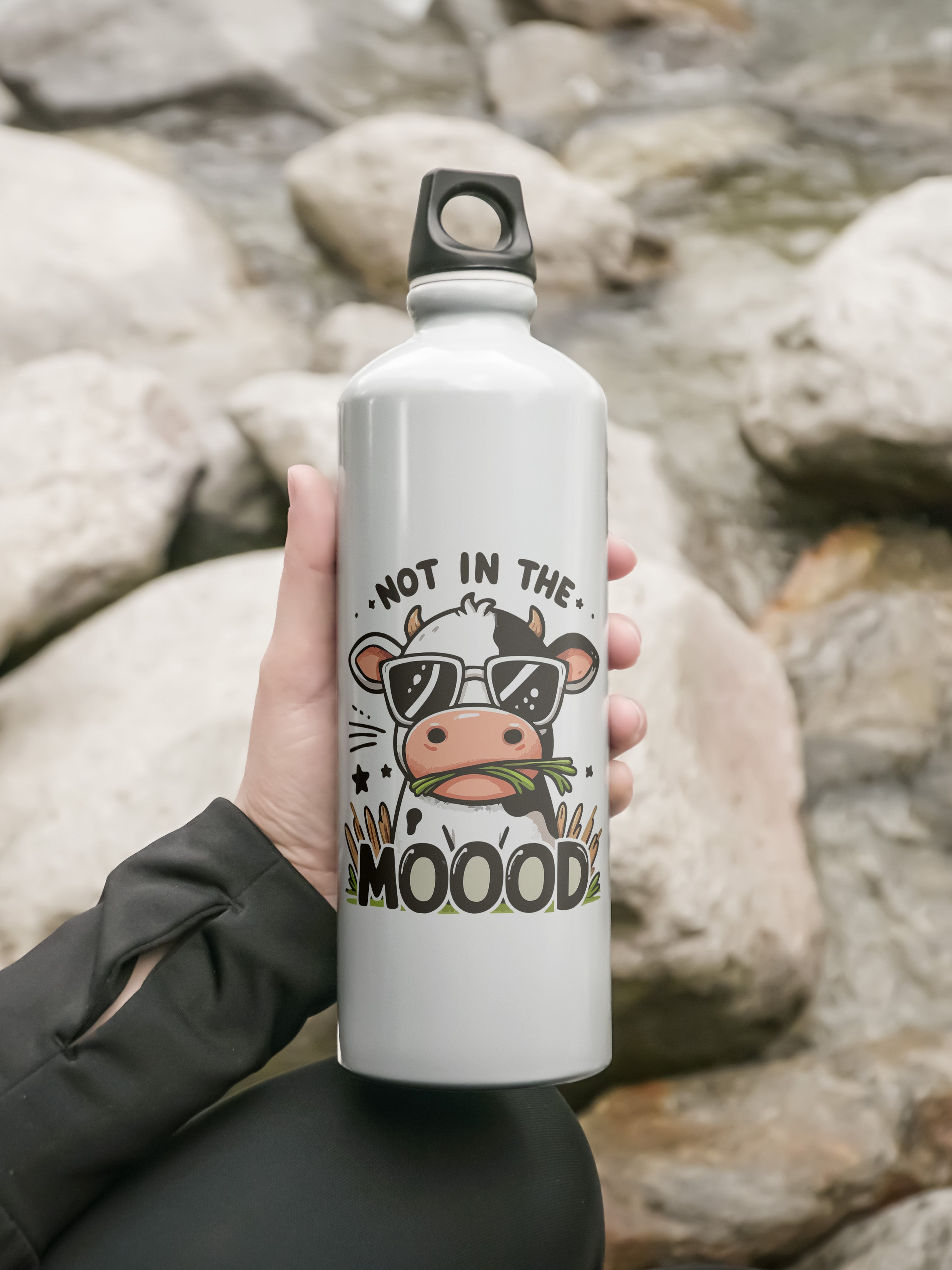 Not in the Moooood Graphic Metal Bottle