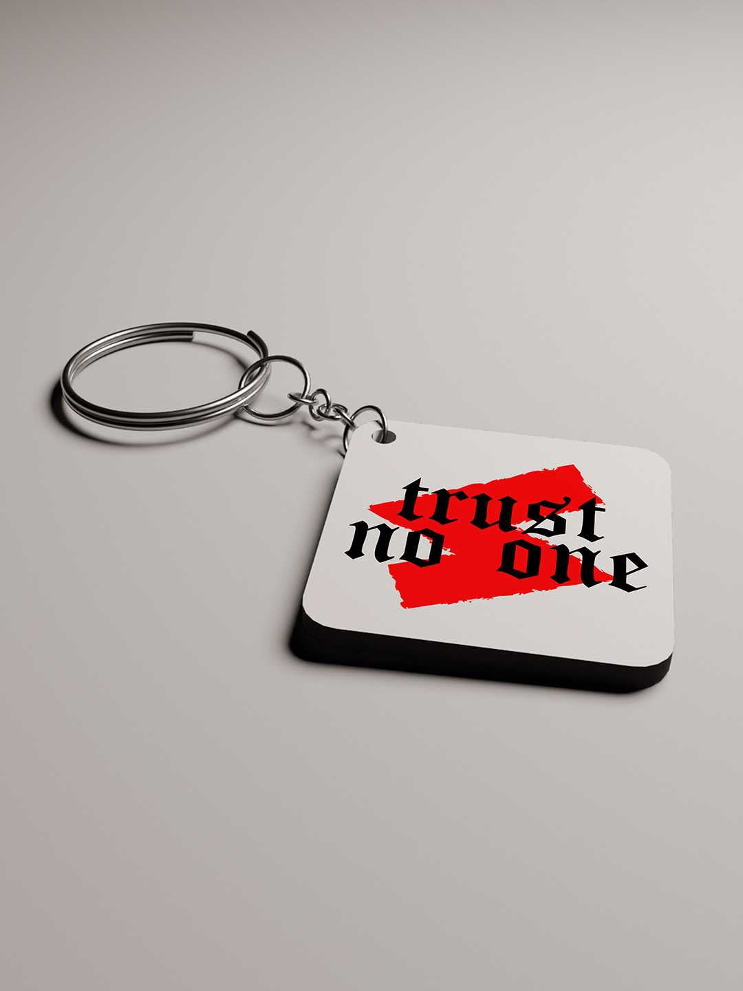 Trust No One Graphic Keychain